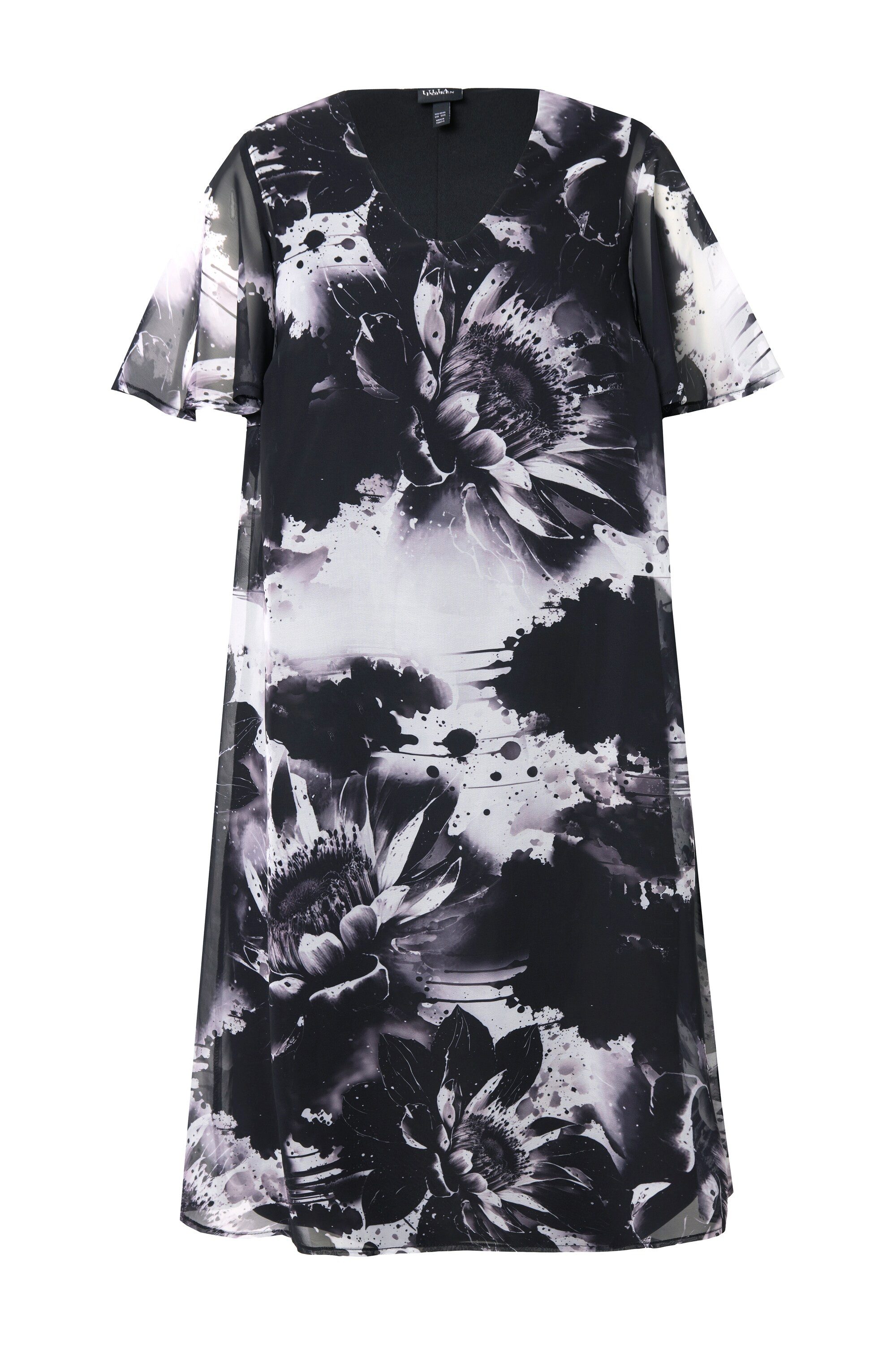 Ulla Popken Abendkleid Kleid doppellagig A-Linie günstig online kaufen