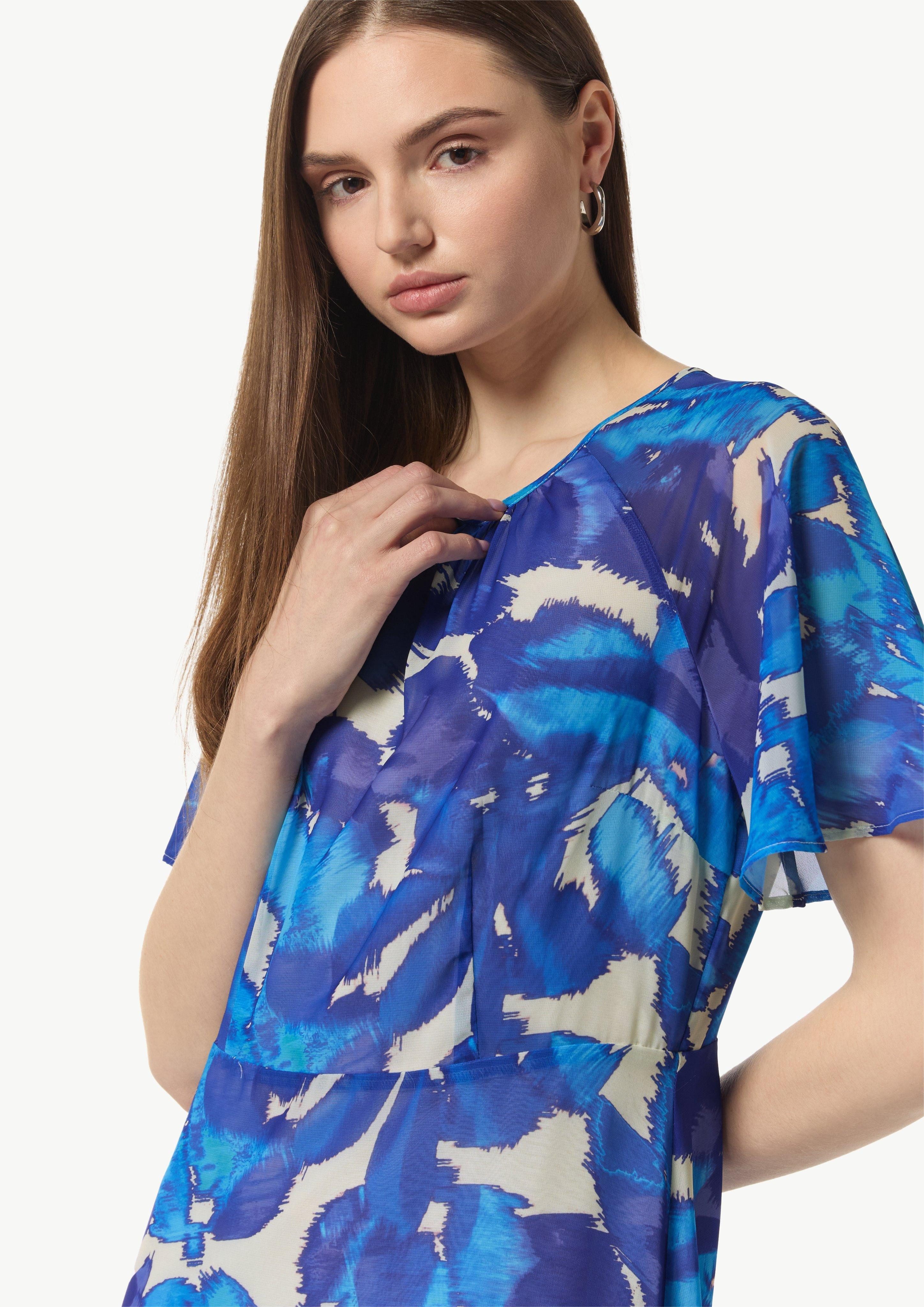 Comma Maxikleid Midi-Kleid aus Webware Raffung günstig online kaufen
