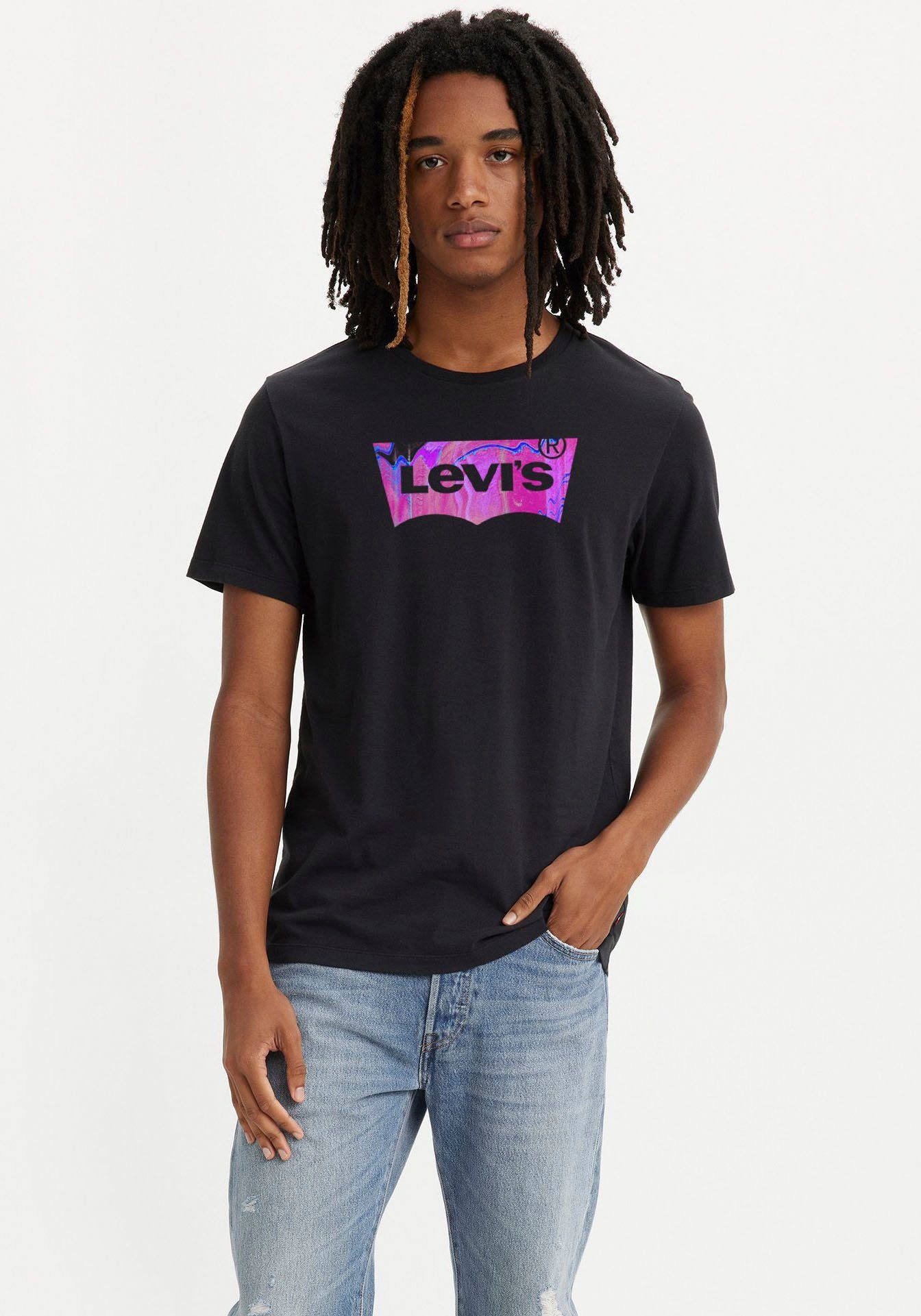 Levi's® T-Shirt CREWNECK TEE mit Logo-Front-Print caviar