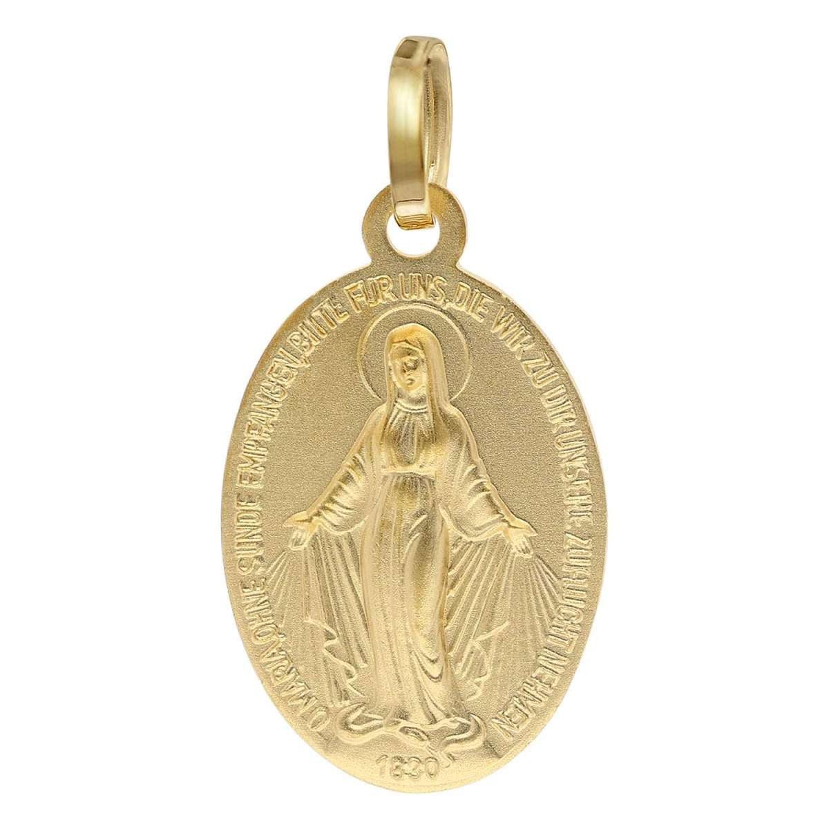 trendor Kettenanhänger 15722, Milagrosa Anhänger Gold 585 (14 Kt) Madonna Medaille