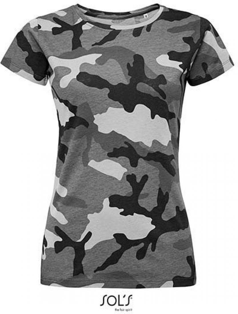 SOLS Rundhalsshirt Womens Camo / Tarn Damen T-Shirt