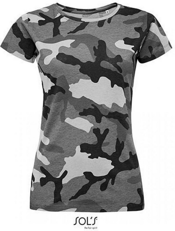 SOLS Rundhalsshirt Womens Camo / Tarn Damen T-Shirt