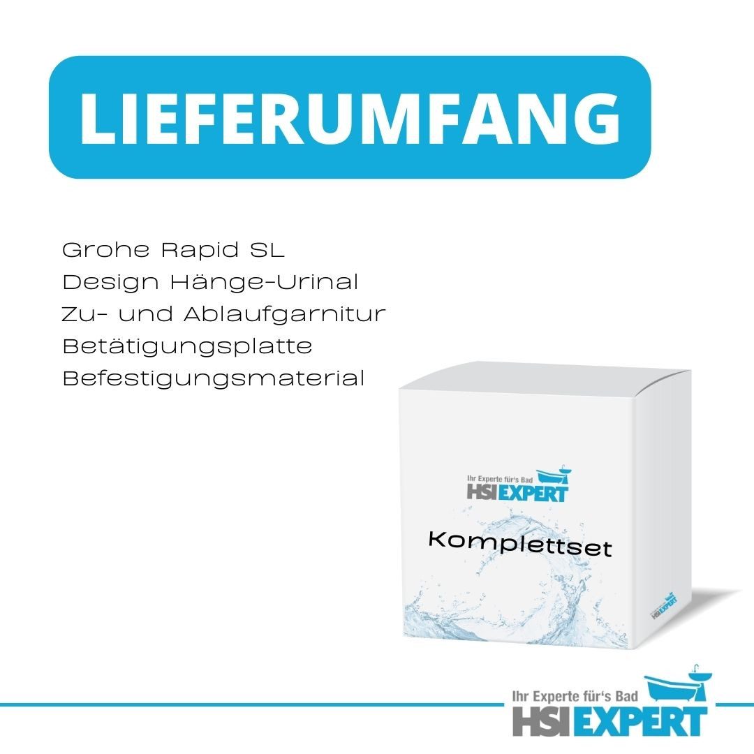 GEBERIT Urinal Urinal ohne Deckel Geberit Element Drückerplatte, Keramik, Wasserspülung, (Spar-Set, Komplettset)