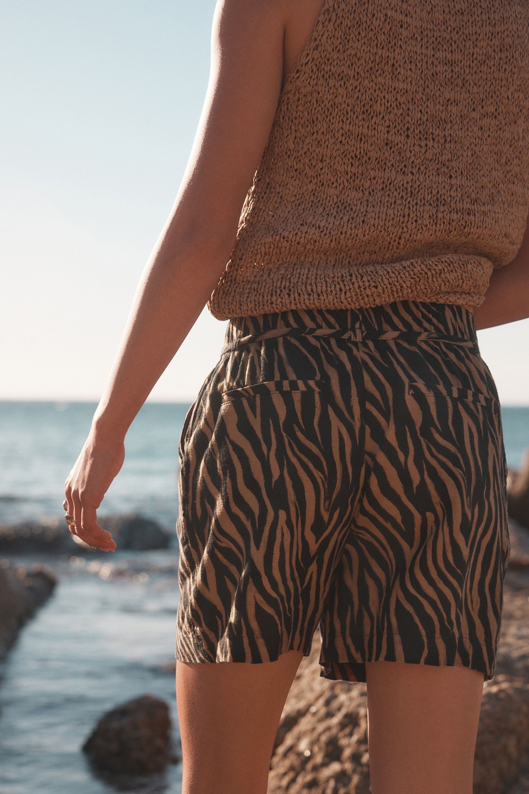 Next Shorts Boy-Short mit Bindegürtel aus Leinengemisch (1-tlg) günstig online kaufen