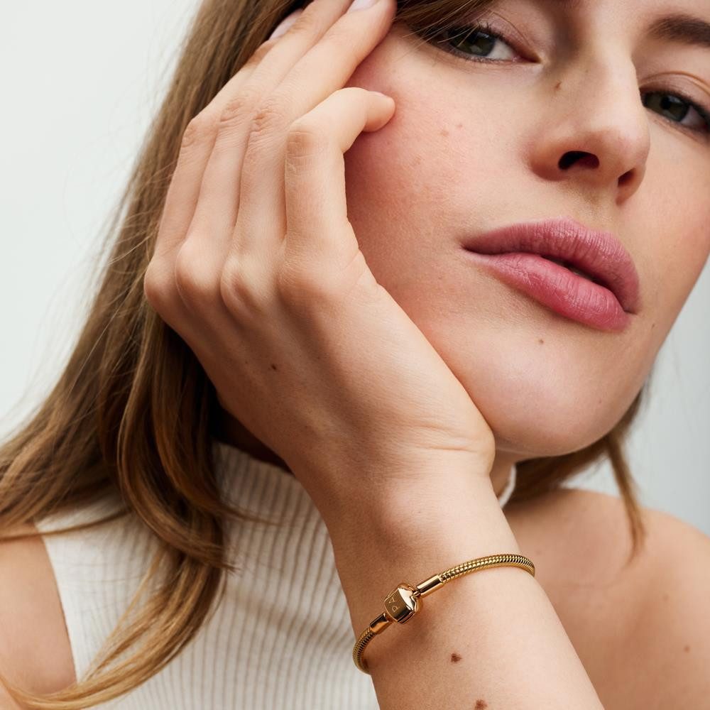 Pandora Armband PANDORA Schlangenarmband für Damen, Moments, IP Gold günstig online kaufen