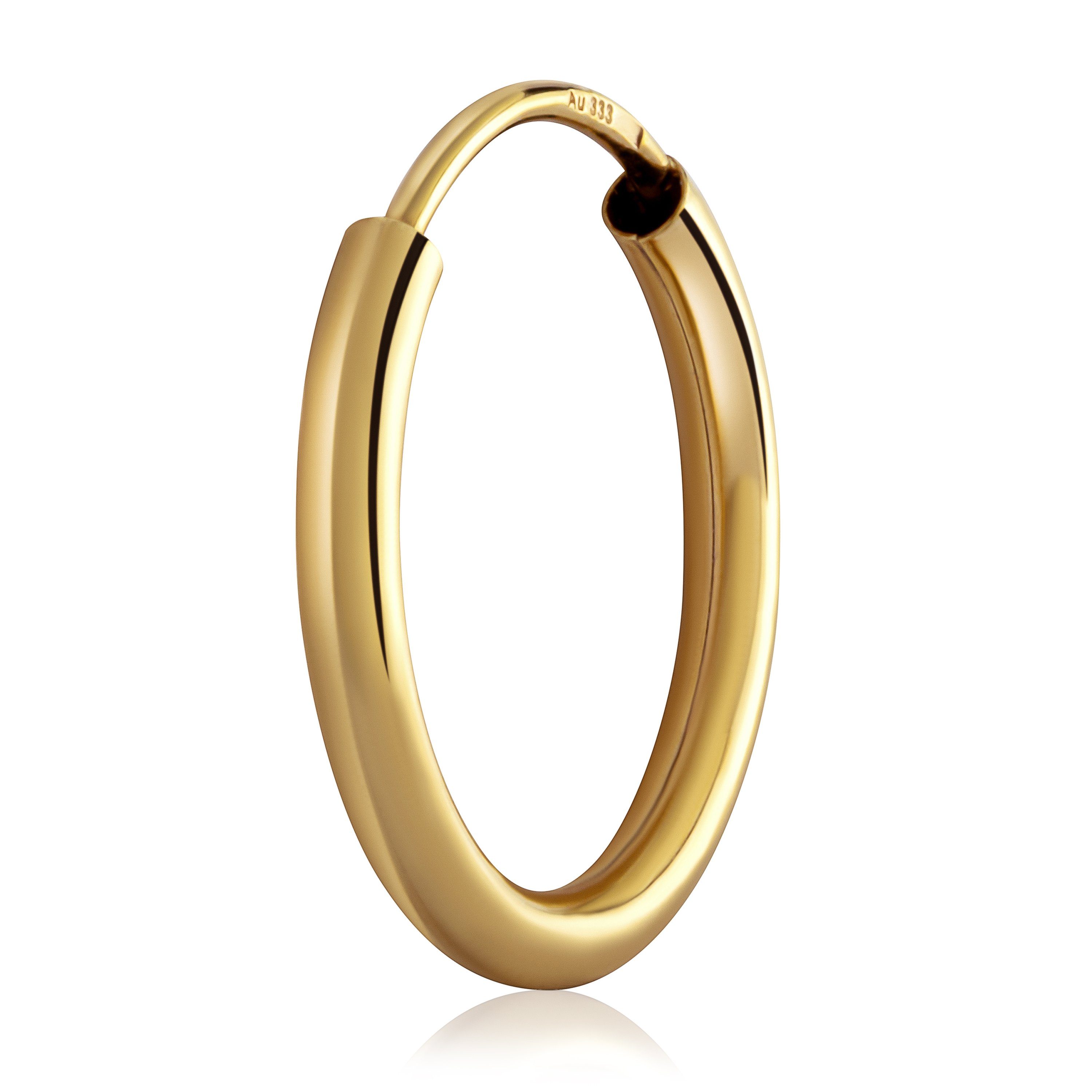 Paar Creolen Einzel 15mm Creolen 333 Gelbgold 2,0mm starke Gold