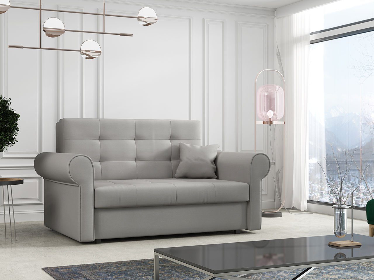 MIRJAN24 Schlafsofa Viva Silver II, 2 Sitzer Polstersofa mit Schlaffunktion günstig online kaufen