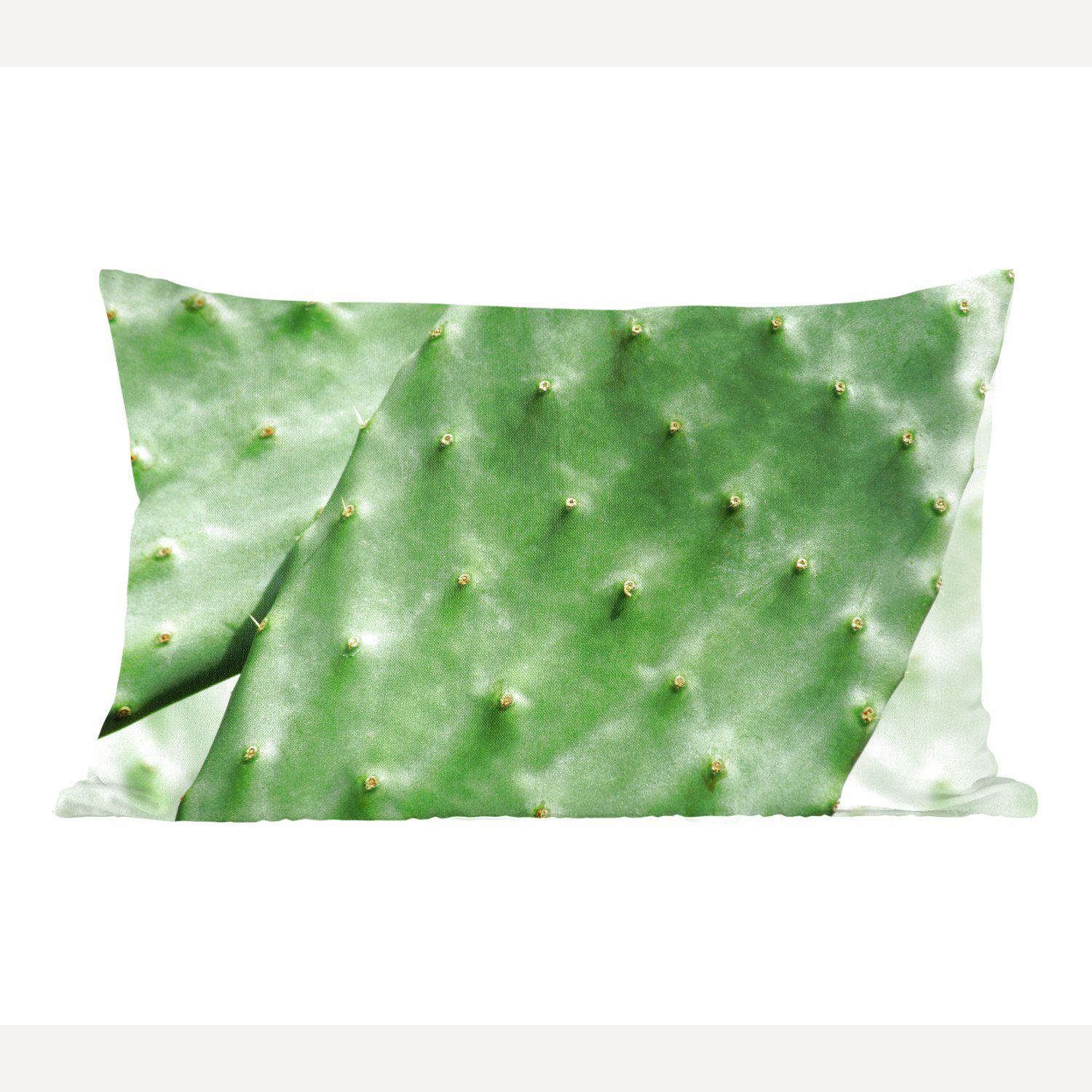 MuchoWow Dekokissen Barbary Kaktus Blatt Minze grün, Wohzimmer Dekoration, Zierkissen, Dekokissen mit Füllung, Schlafzimmer