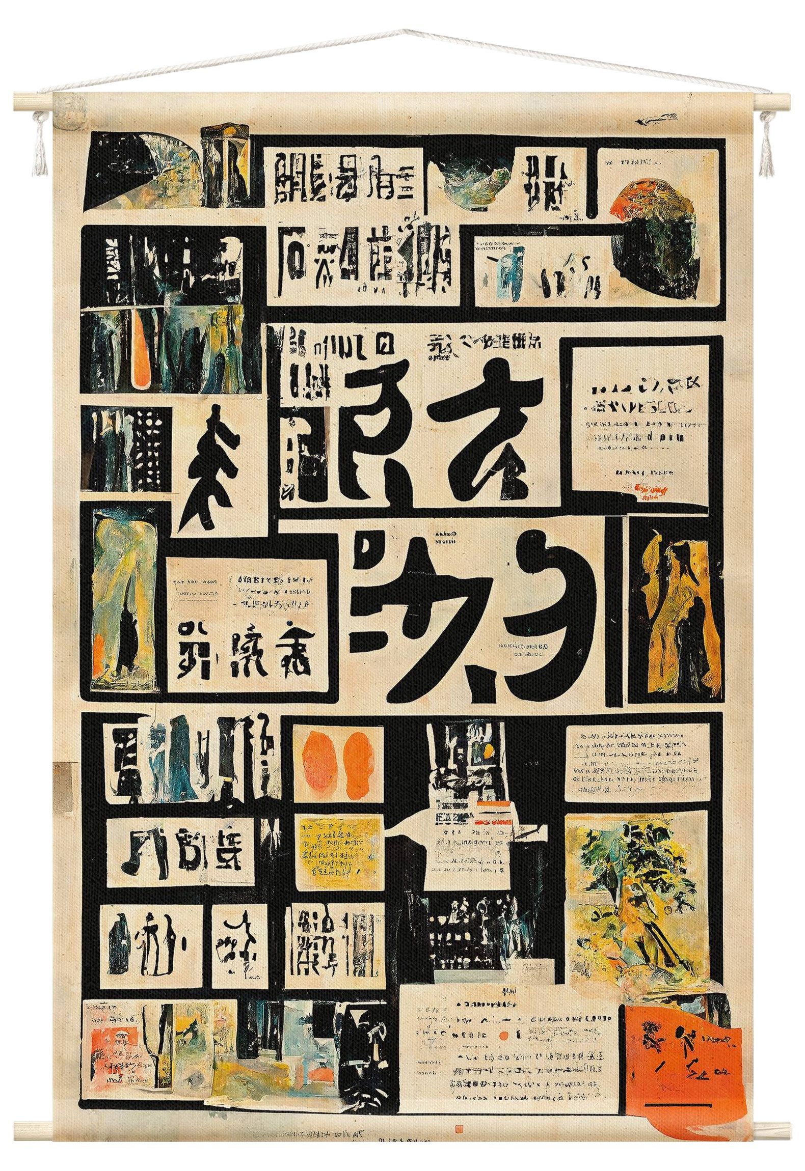 Wandteppich modern Sprüche bunt