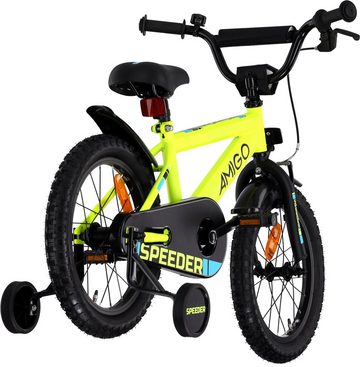 AMIGO Fahrräder Kinderfahrrad AMIGO Speeder 16 Zoll 27 cm Jungen Kinderfahrrad Rücktrittbremse Gelb