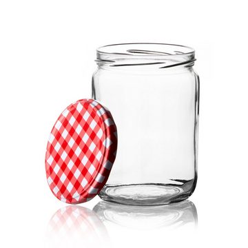 BigDean Einmachglas 12er Set Marmeladengläser 550ml mit einem, Glas