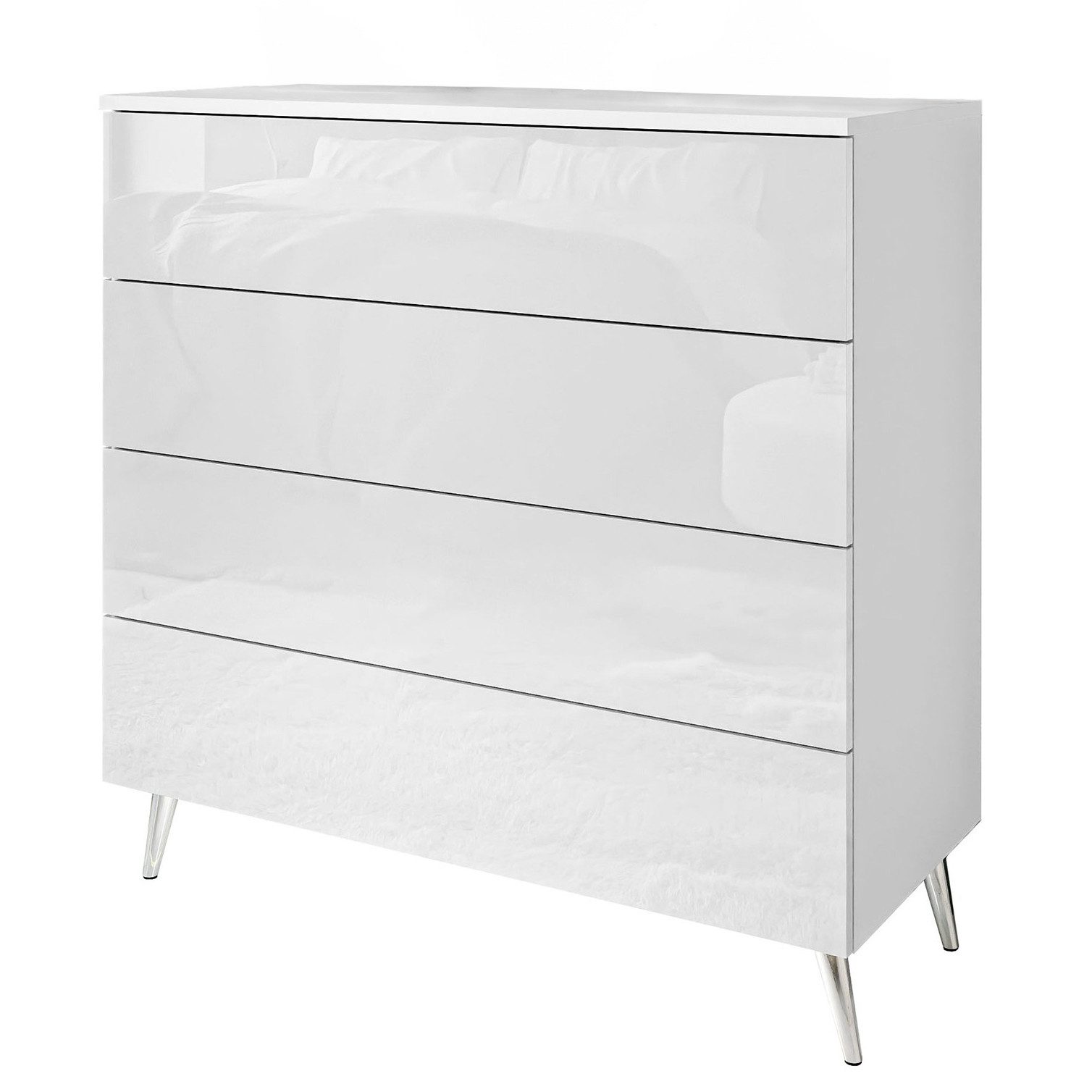 Lookway Kommode AURA 4S mit Schubladen und Griffloses Öffnungssystem, Breite: 95 cm