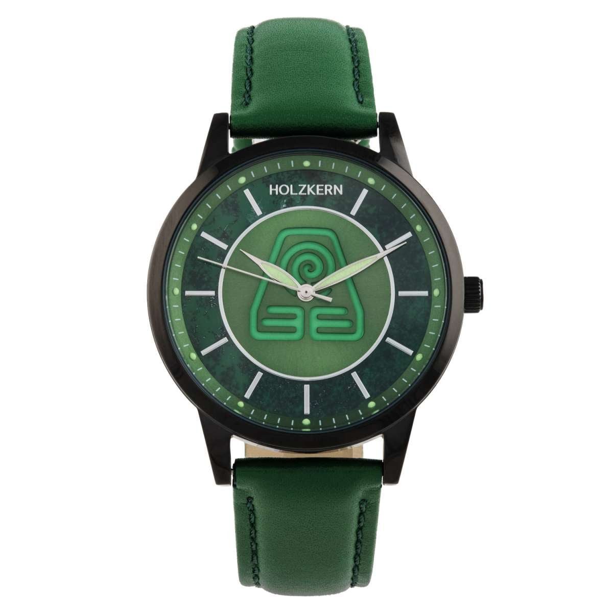 Holzkern Quarzuhr 9010631023874, Unisex Avatar™ Earth Kingdom Achat/Grün