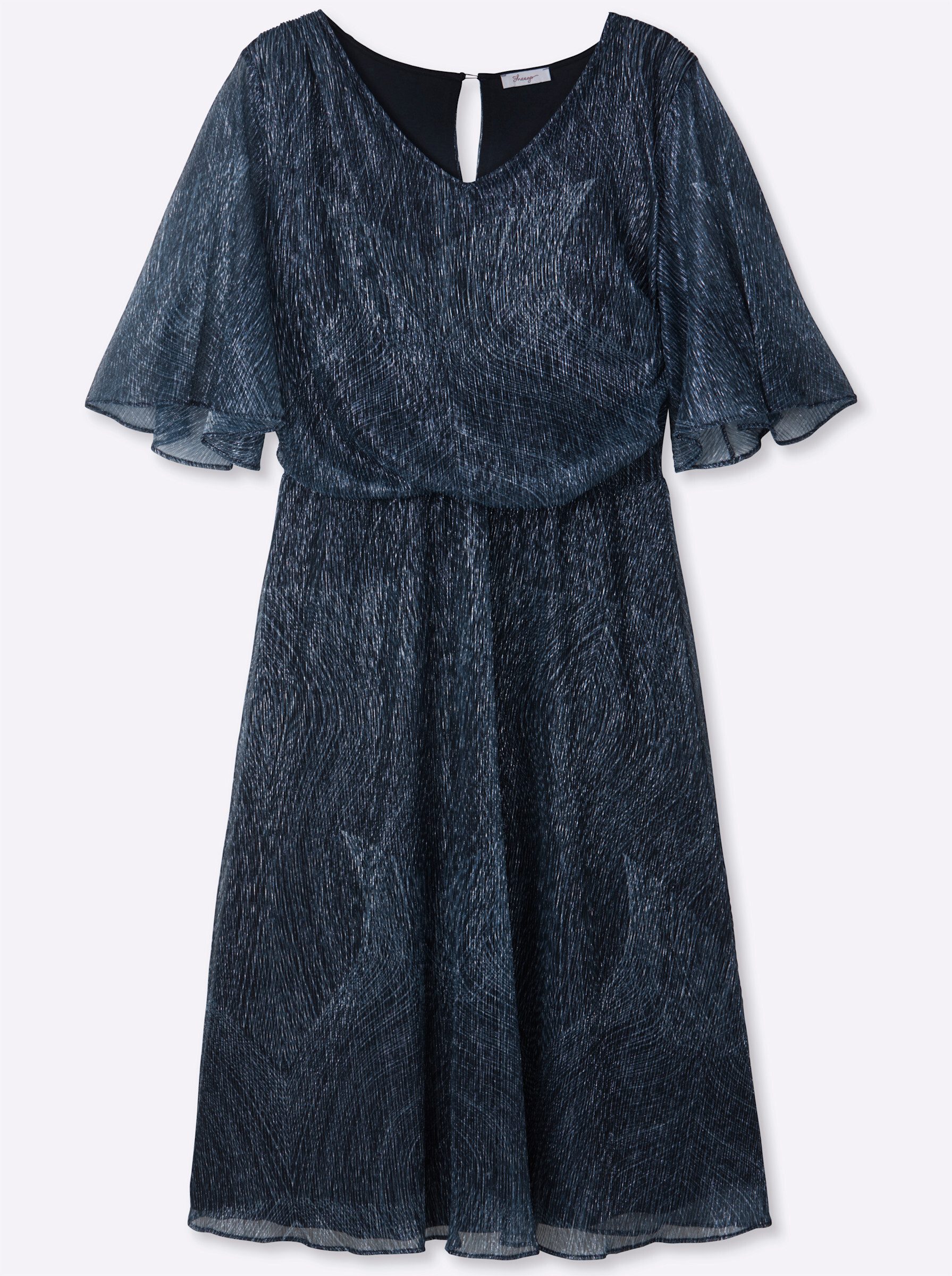 Etuikleid Chiffonkleid Kurzarm