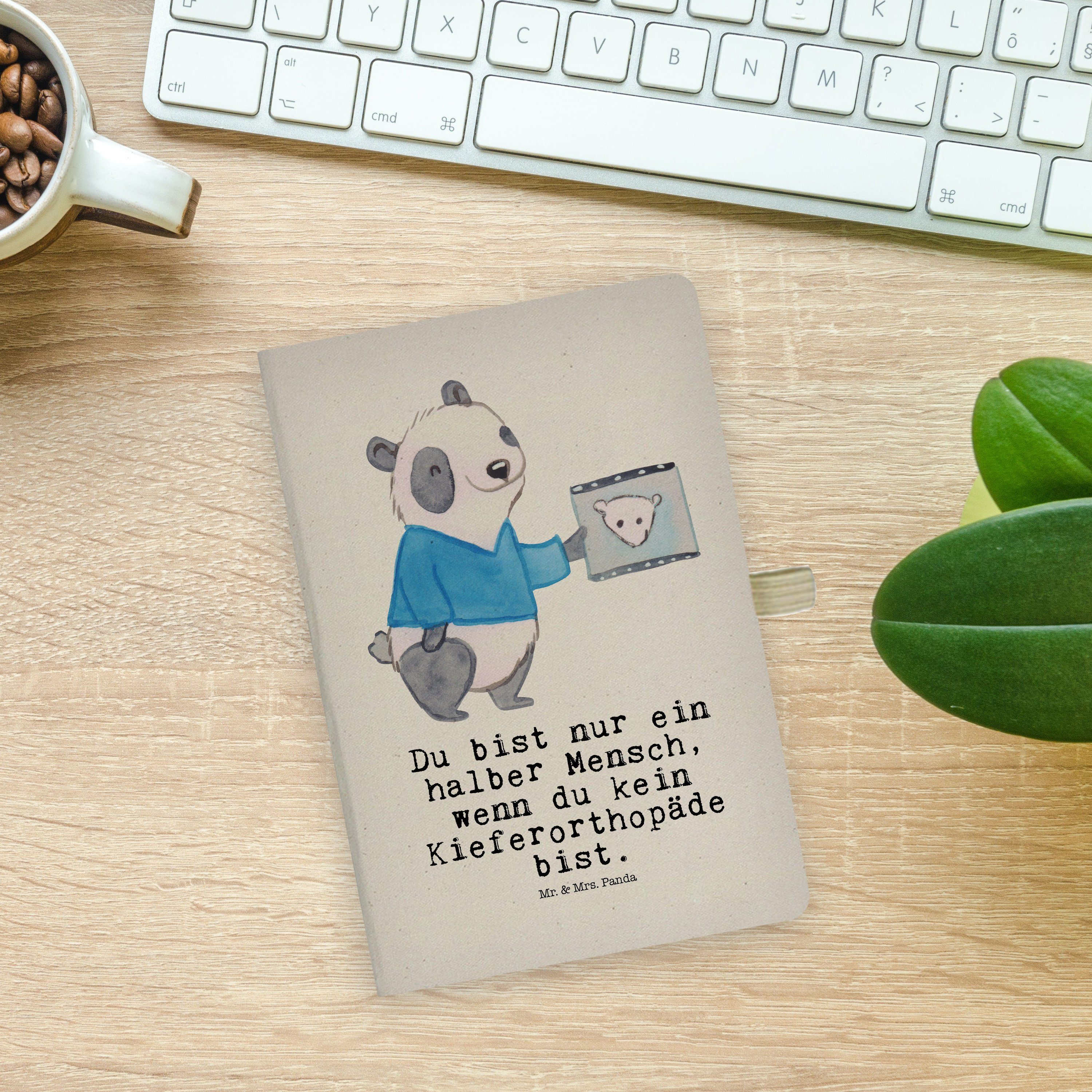 Dankeschön, Mr. Panda Panda mit Transparent Mrs. Mrs. Herz Kieferorthopäde Notizbuch - & - Geschenk, & Firma, Mr.