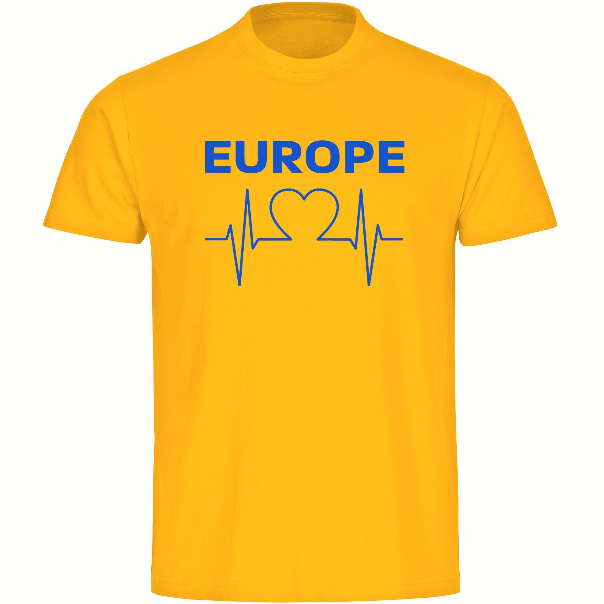 multifanshop T-Shirt Herren Europe - Herzschlag - Männer