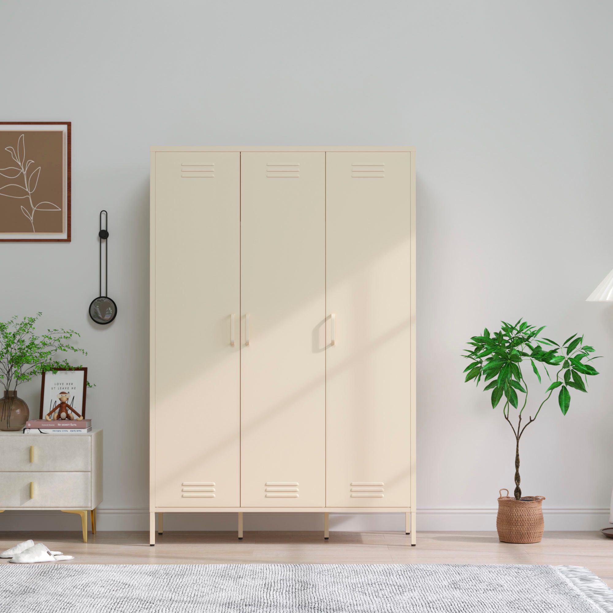 OTTO home Kleiderschrank Siena Schrank Spind Metallschrank mit 3 Türen (Ideal für jeden Wohnraum - Trendsetter) Zeitloser Schlafzimmerschrank Garderobe Multischrank