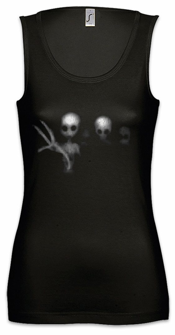 Tanktop Alien Ghosts Ärmelloses Damen T-Shirt Ufo Area Restricted Flugscheibe