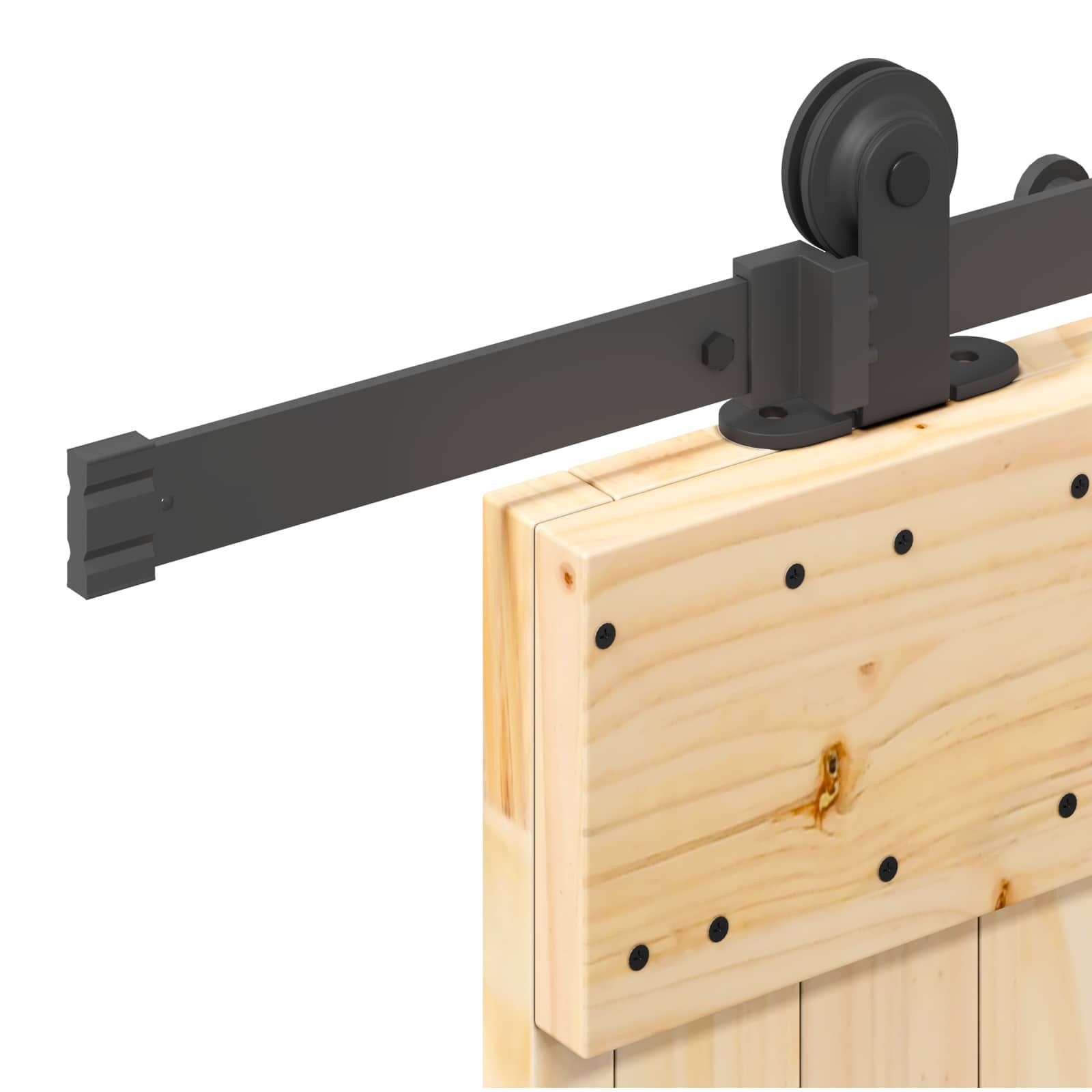 vidaXL Schiebetür Schiebetür NARVIK Natürlich und Schwarz 90 x 210 cm (213,5 cm) (1-St)