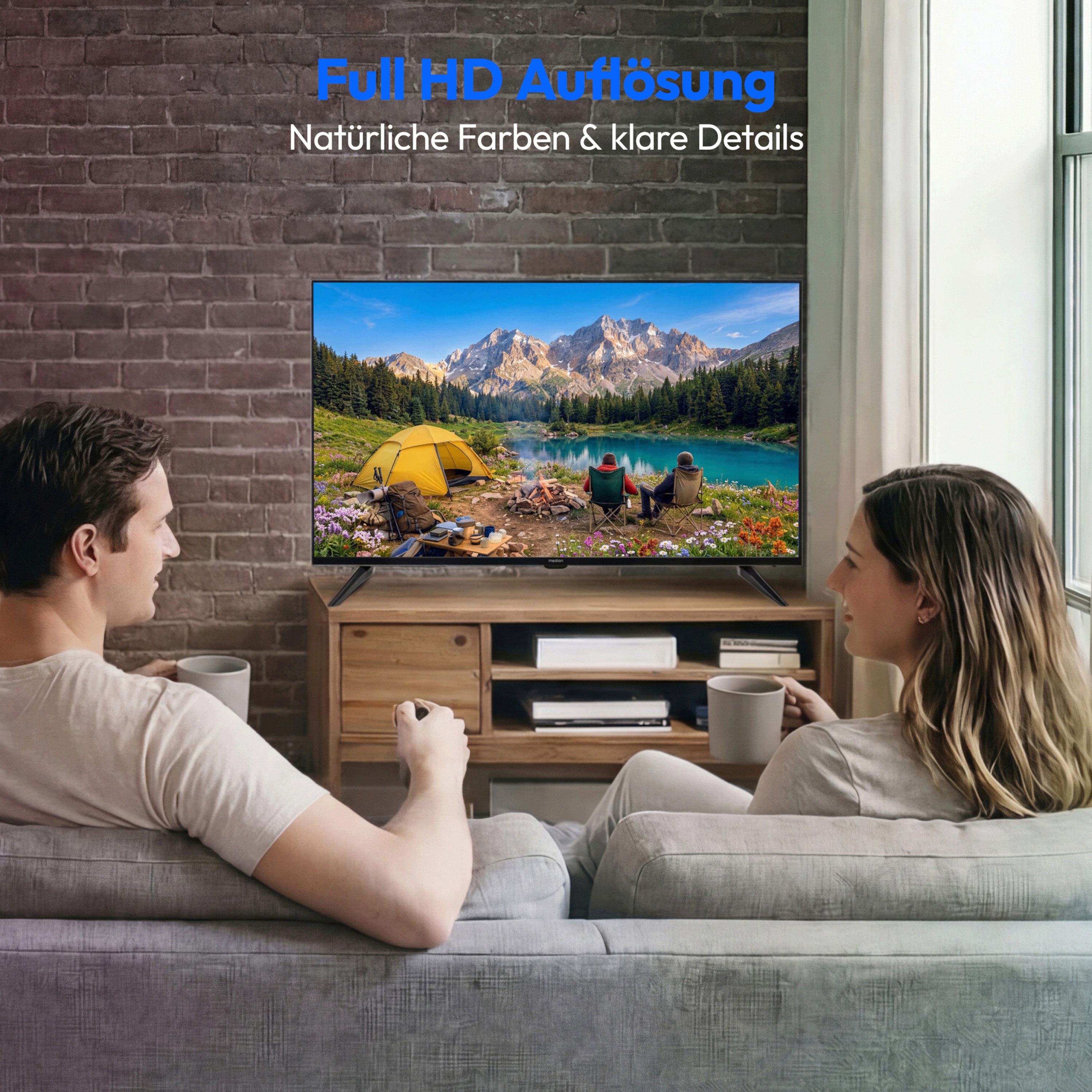 Medion® MD840003 LCD-LED Fernseher (100.3 cm/40 Zoll, 1080p Full HD, Pay-TV, Full-HD Display 60Hz, E8402601)