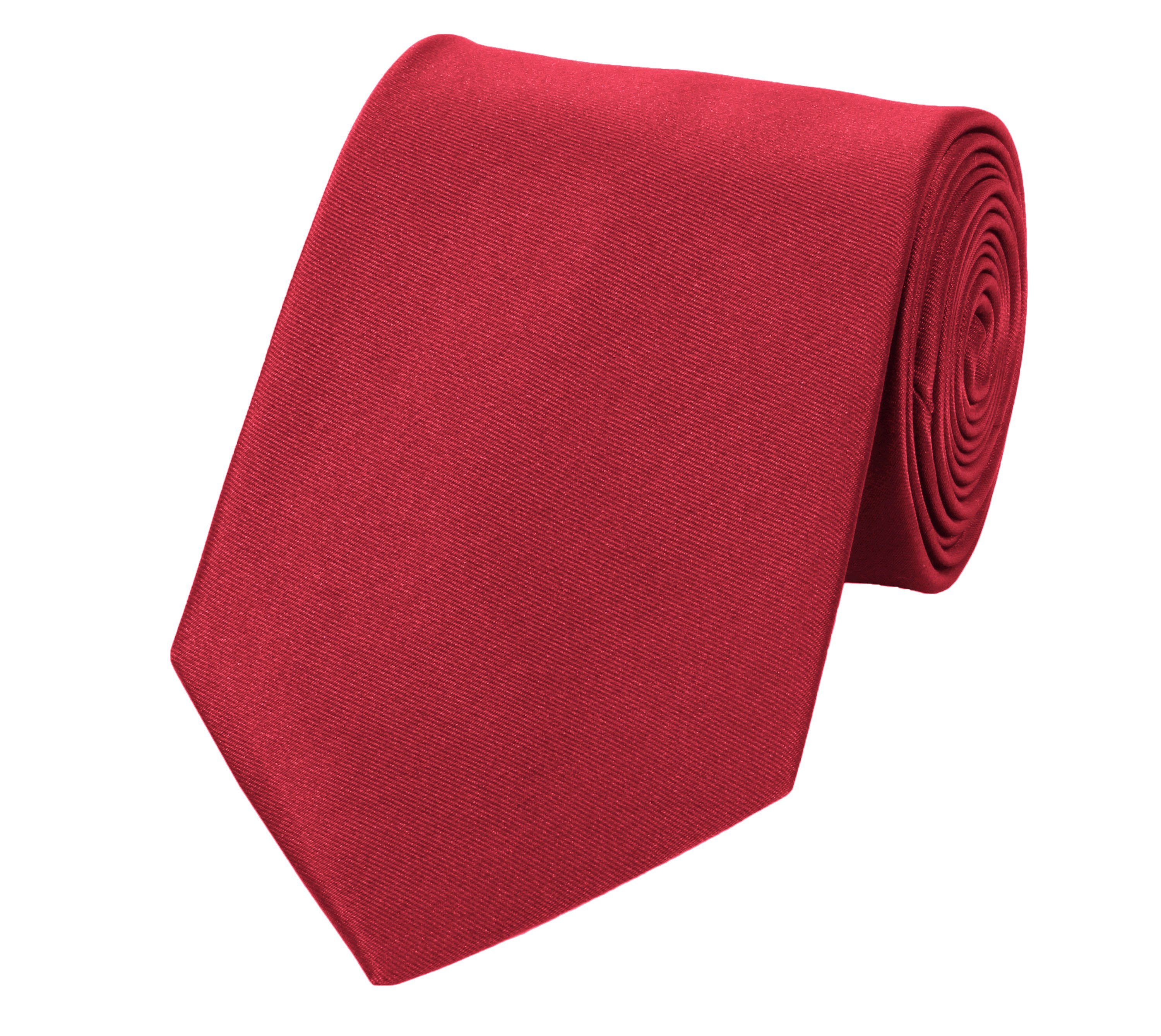 Fabio Farini Krawatte Herren Krawatte Rot - verschiedene Rote Männer Schlips in 8cm (ohne Box, Unifarben) Breit (8cm), Rot - Brick Red