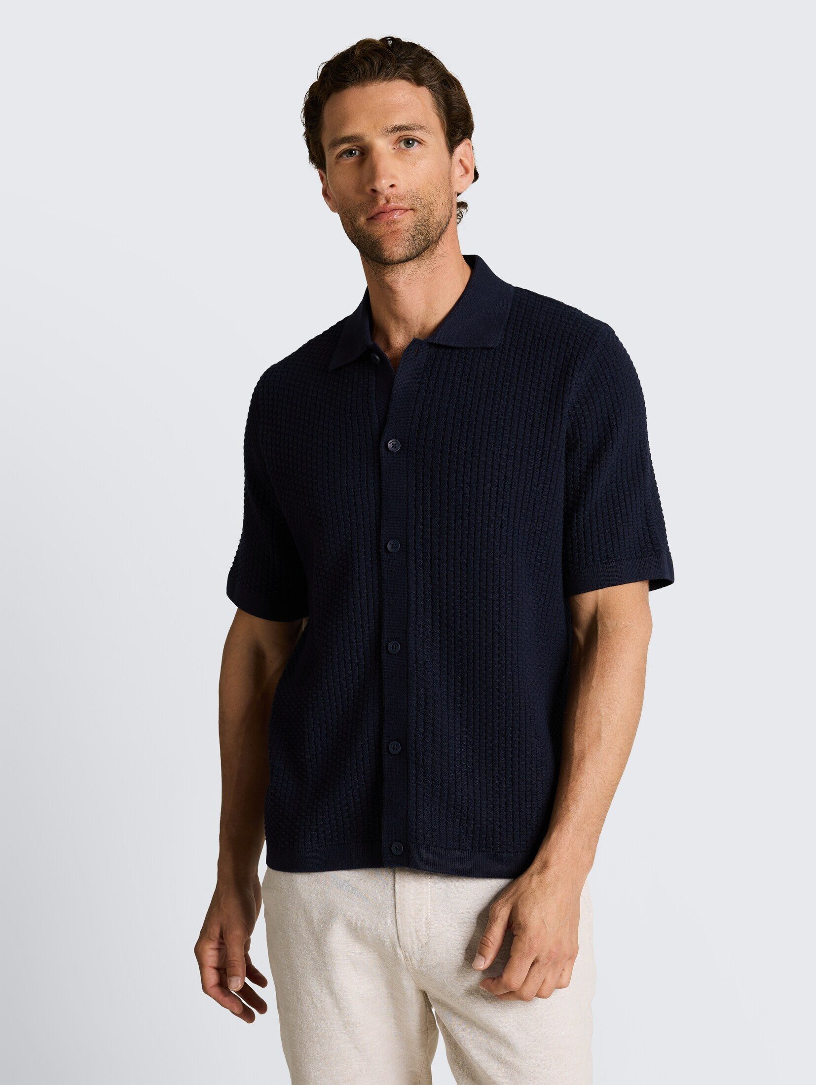 TOM TAILOR Kurzarmhemd Pullover & Strickjacken Strickjacke mit Polokragen