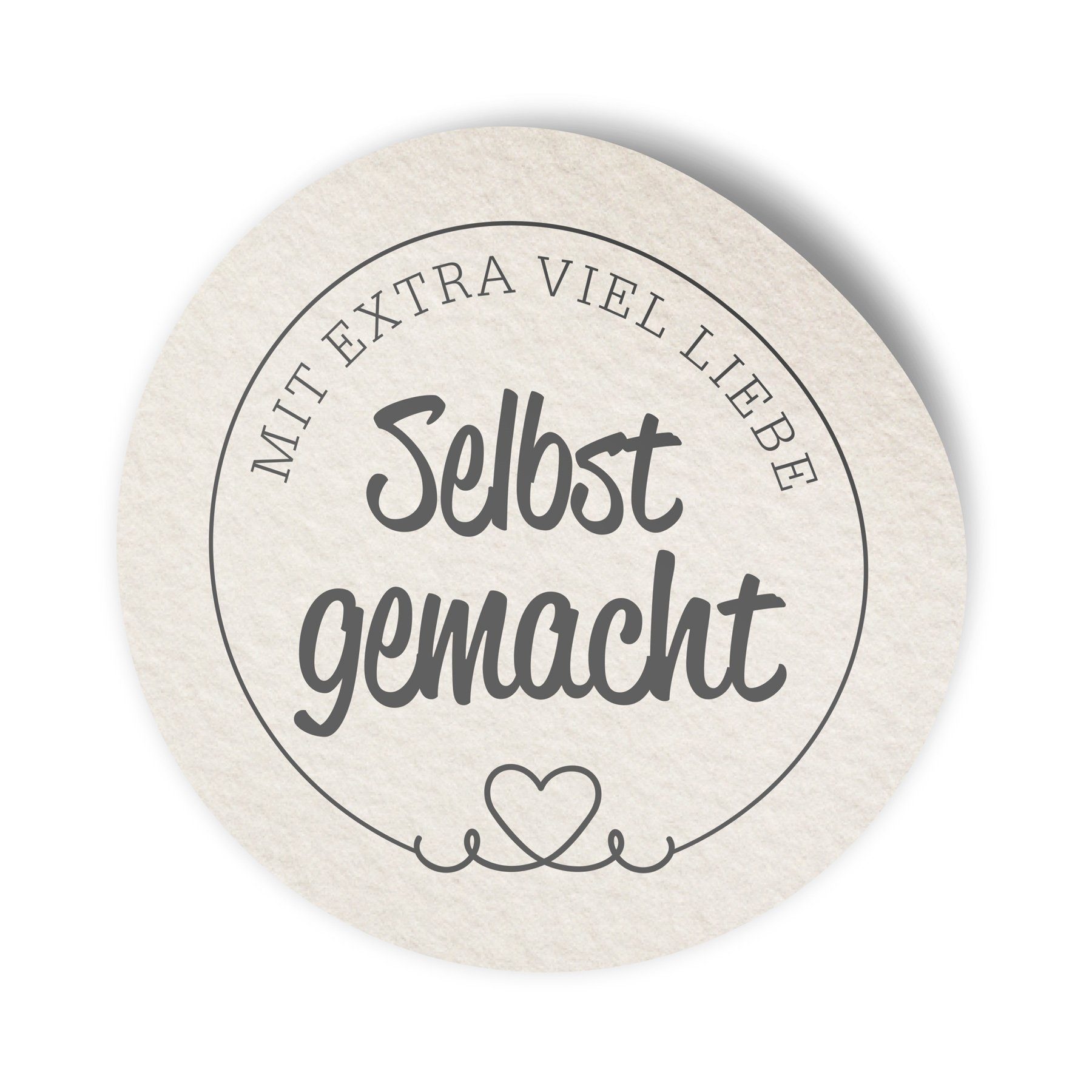 itenga Aufkleber itenga 50 x Etikett rund 4cm mit extra viel Liebe selbstgemacht Sticke