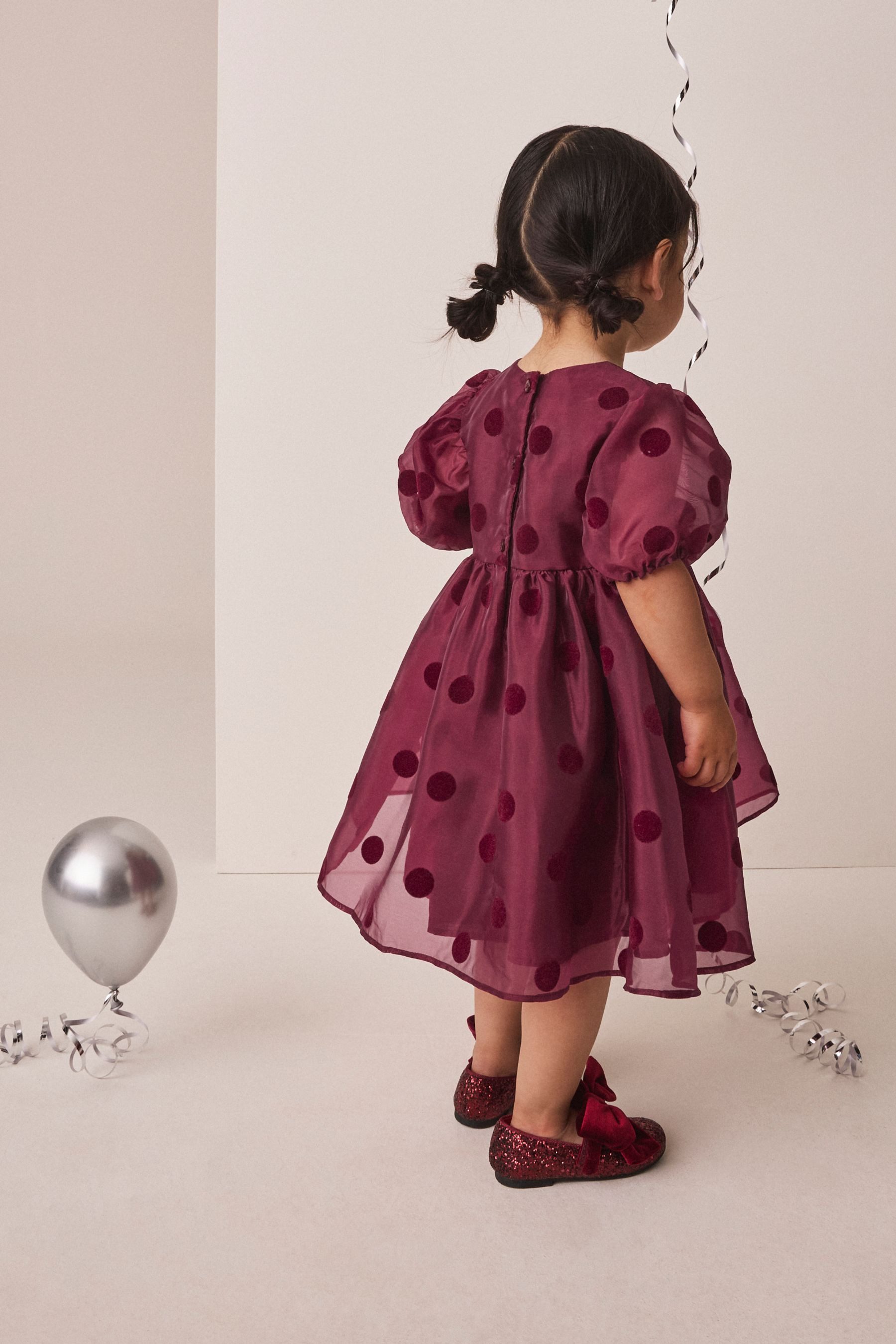 Next Partykleid Festliches Kleid mit Puffärmeln und Schleife (1-tlg) – Bild 2 von 5