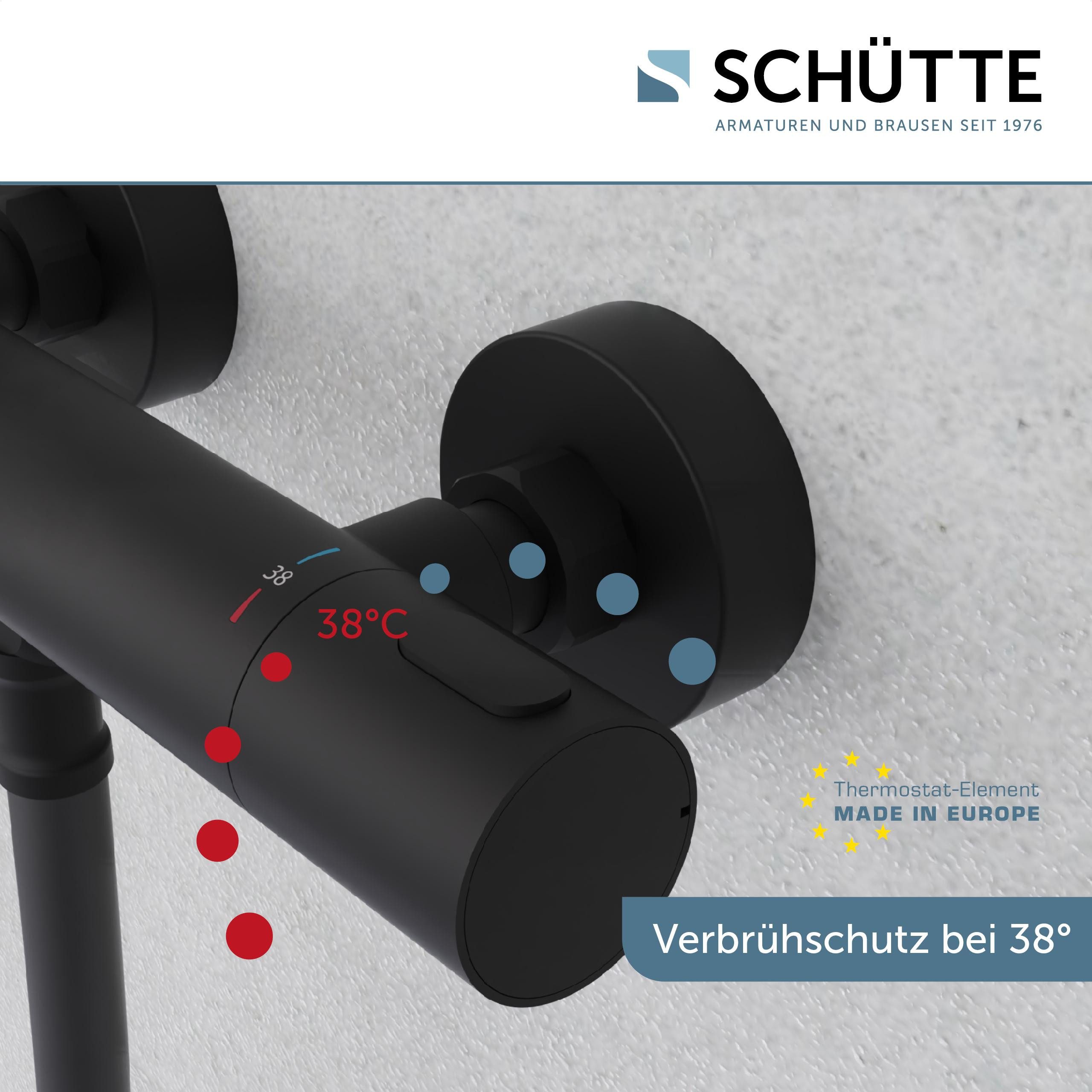 Schütte Duscharmatur LOS ANGELES Eco-Stopp-Funktion, Temperaturskala mit Sicherheitssperre bei 38 °C