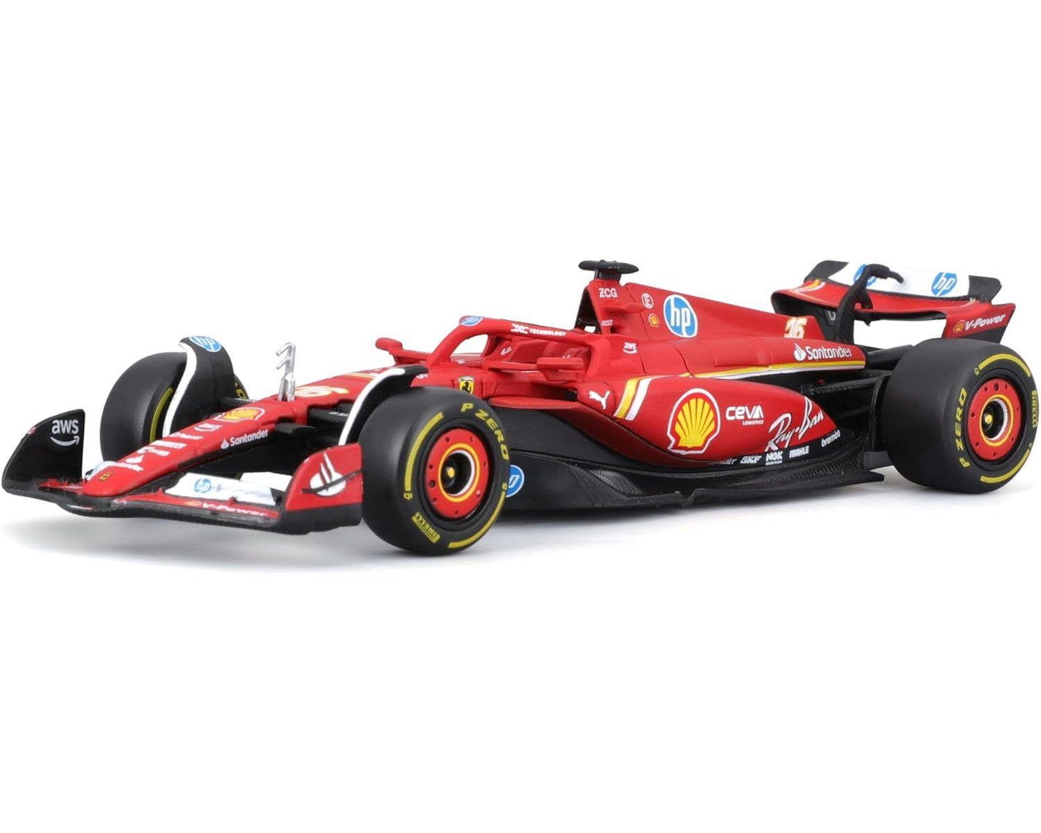 Bburago Modellauto Ferrari SF-24 Imola Leclerc #16, Maßstab 1:43