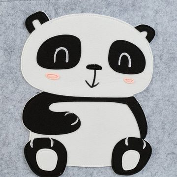 relaxdays Aufbewahrungskorb 2 x Filz Aufbewahrungskorb Panda-Motiv