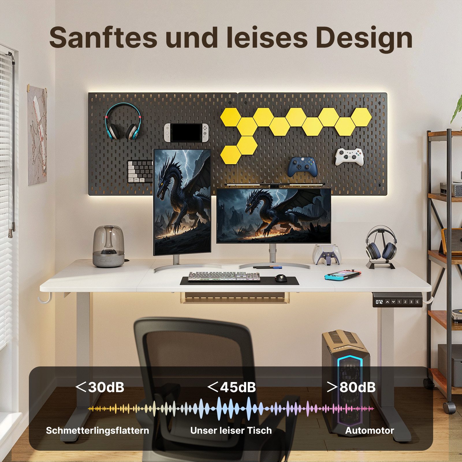 Bealife Schreibtisch Elektrisch höhenverstellbarer 120 x 60 cm (Schnelle Mo günstig online kaufen