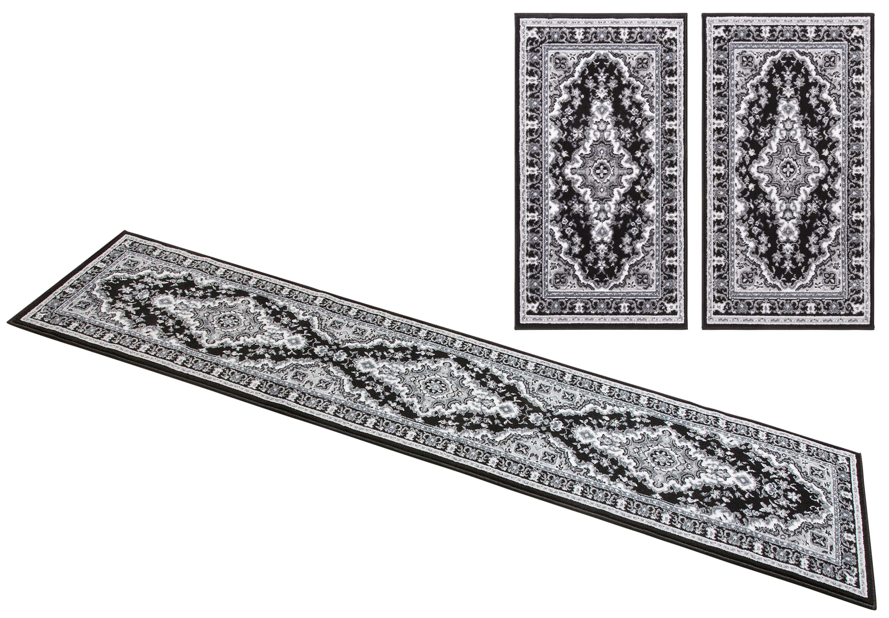 OTTO home Bettumrandung Oriental, Made in Belgium, Höhe 7 mm, (1-tlg), Läufer-Set, Kurzflor, Orient-Optik, mit Bordüre, pflegeleicht, elegant