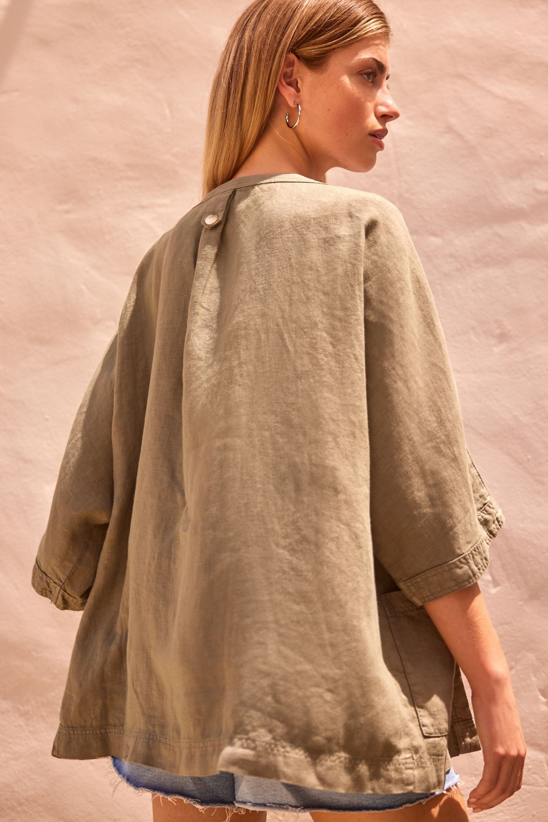 Next Blusenkimono Jacke aus 100 % Leinen günstig online kaufen