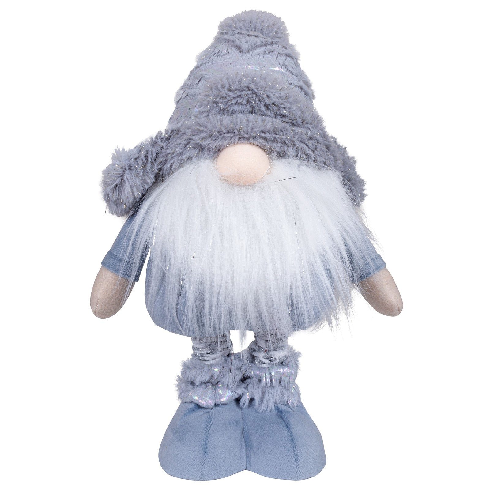 Christmas Paradise Wichtel Deko Weihnachtsfigur 35-55 cm (Dekofigur, 1 St., Weihnachtsdeko), ausziehbare Teleskopbeine, blau-grau