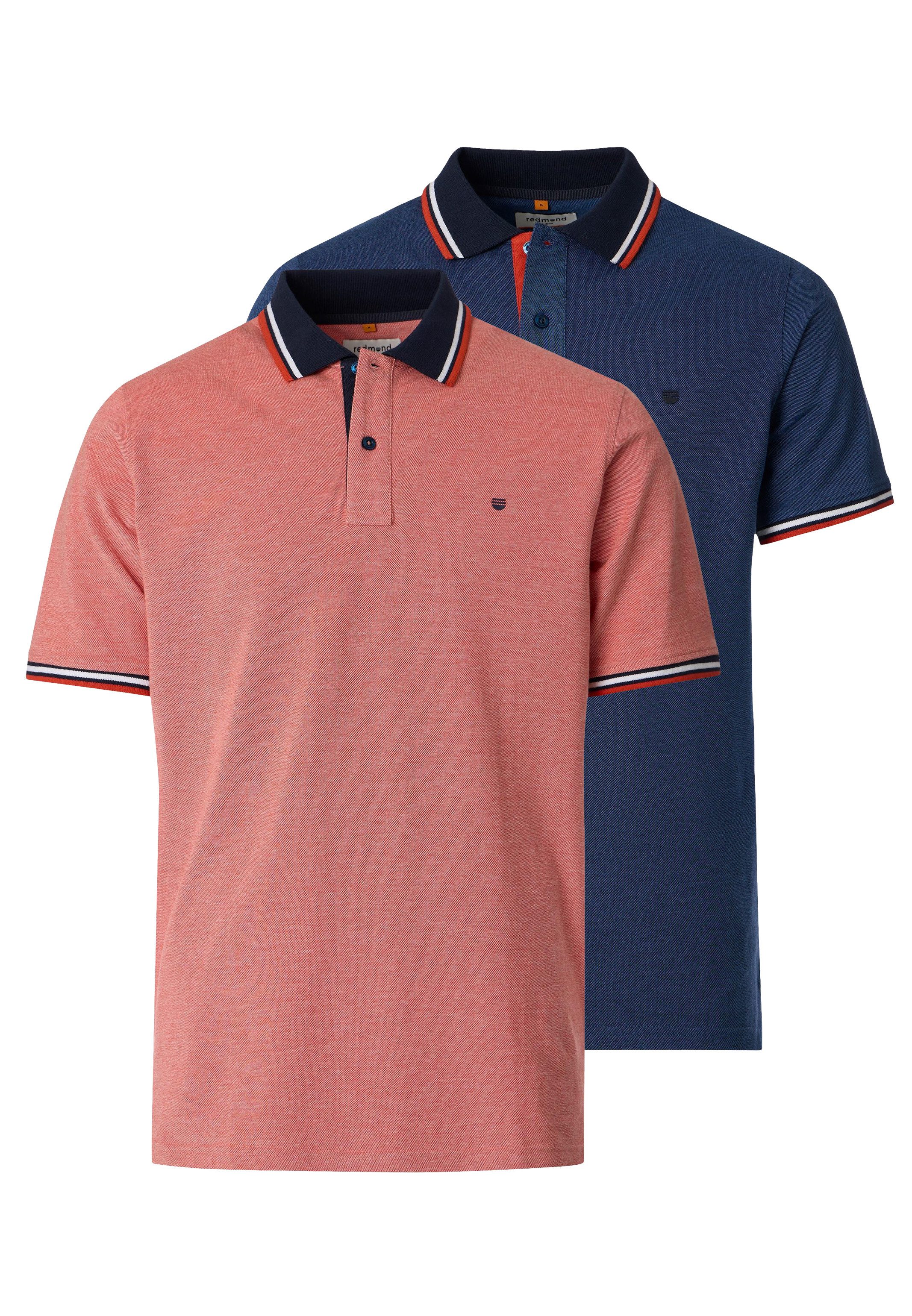 Redmond Poloshirt 2er Pack Basic (Spar-Set, 2-tlg) Poloshirt - Baumwolle - Atmungsaktiv - Aus Baumwolle