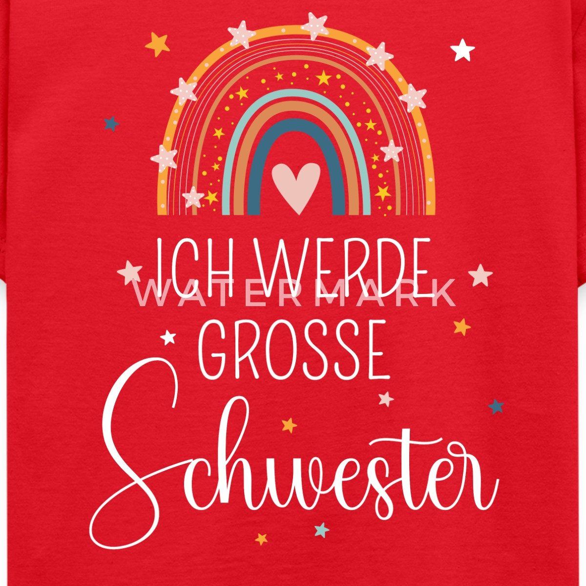 T-Shirt Ich Werde Große Schwester Regenbogen Kinder T-Shirt