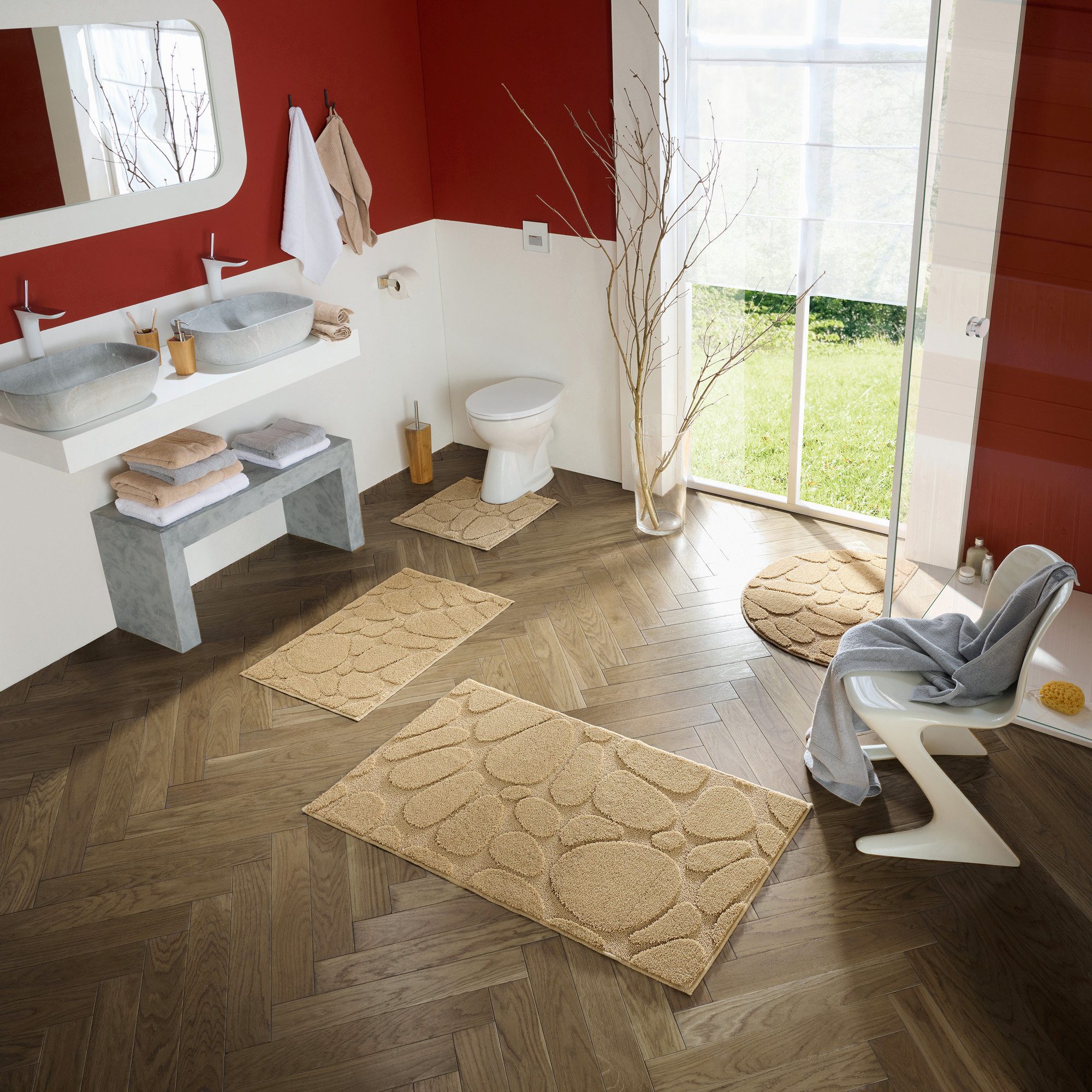 REDBEST Badematte Badematte "Jacox", Höhe 18 mm, eckig, Uni günstig online kaufen