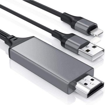 GelldG Lightning auf HDMI Kabel Adapter, Bildschirm Audio & Video Adapter HDMI-Kabel