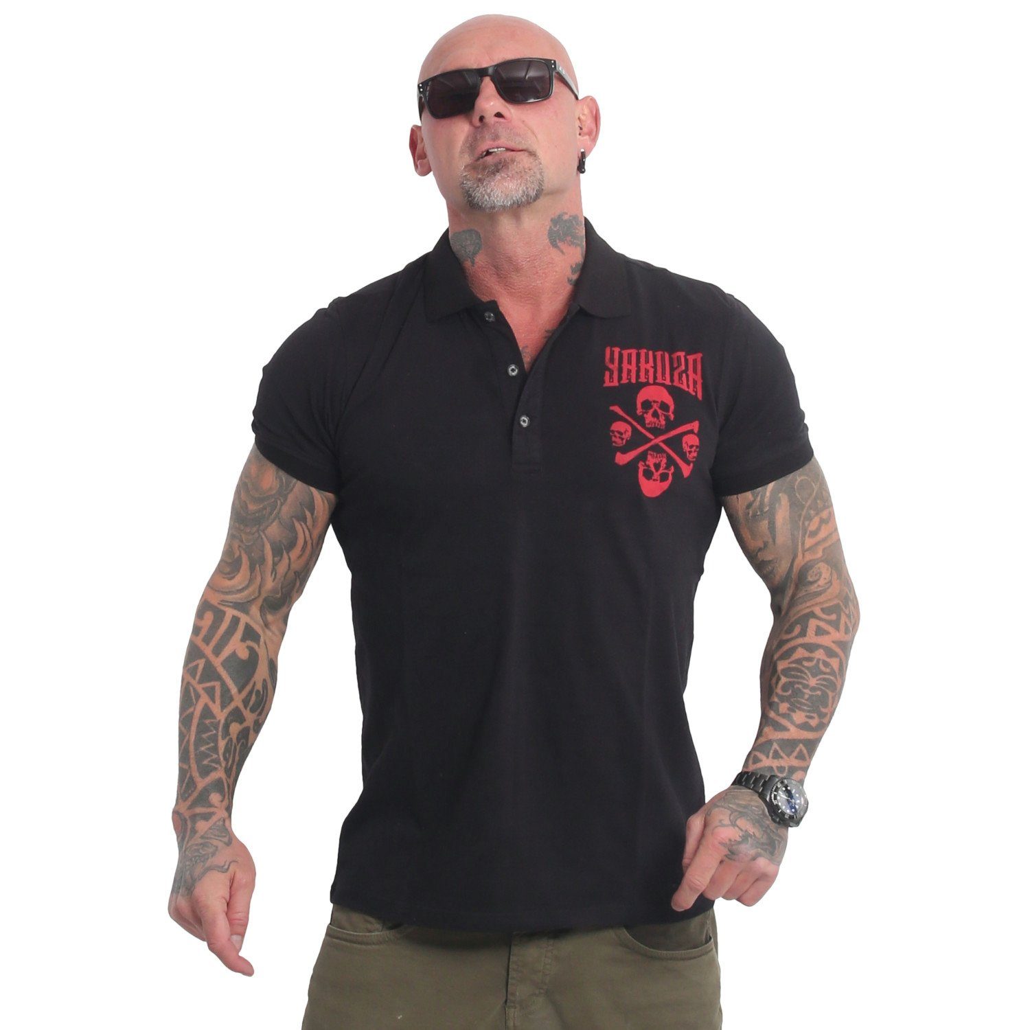 YAKUZA Poloshirt Legion schwarz