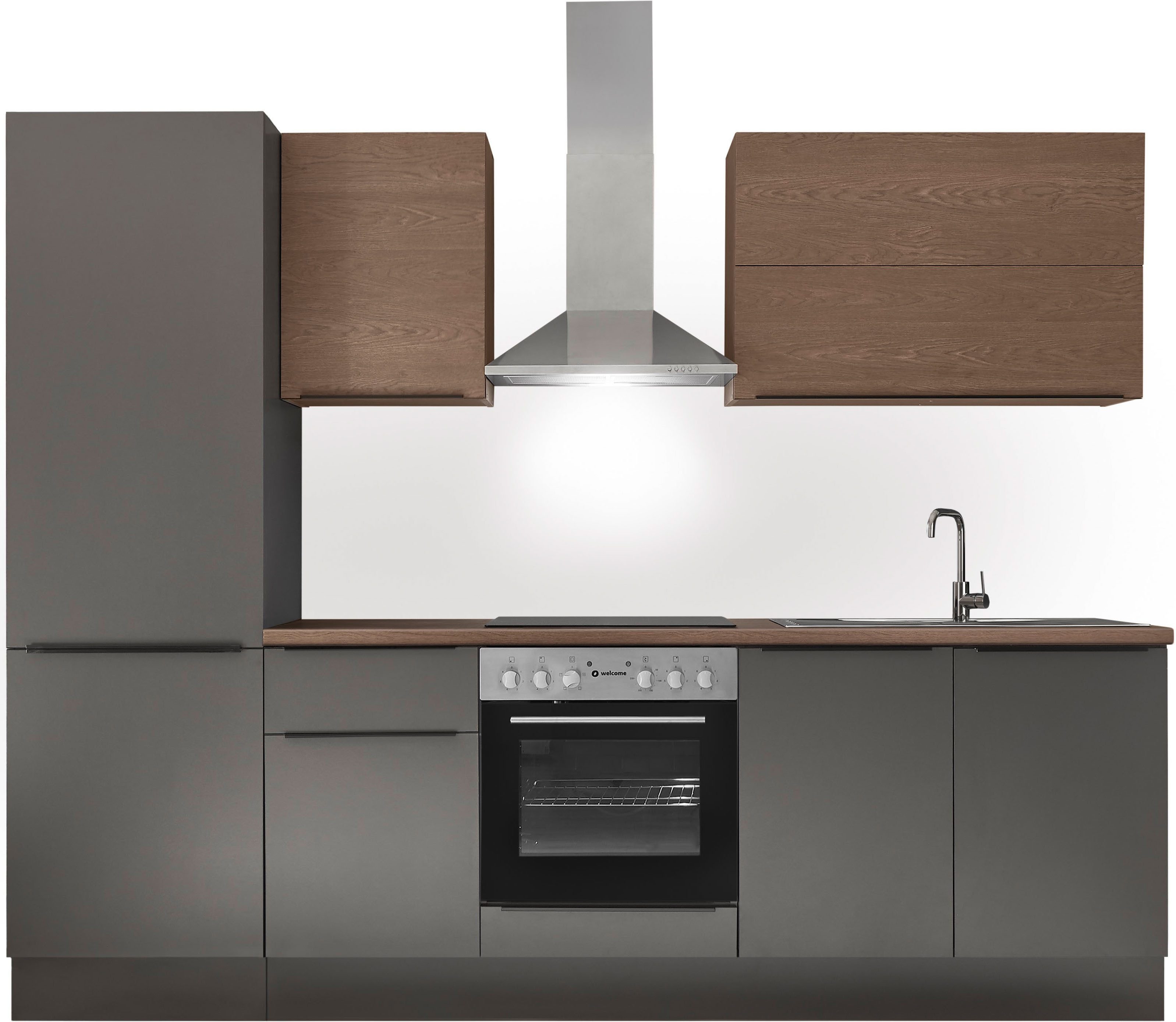 KOCHSTATION Küchenzeile Cocco B/H/T 270x211x60 cm, Breite 270 cm, wahlweise mit E-Geräten und Induktion