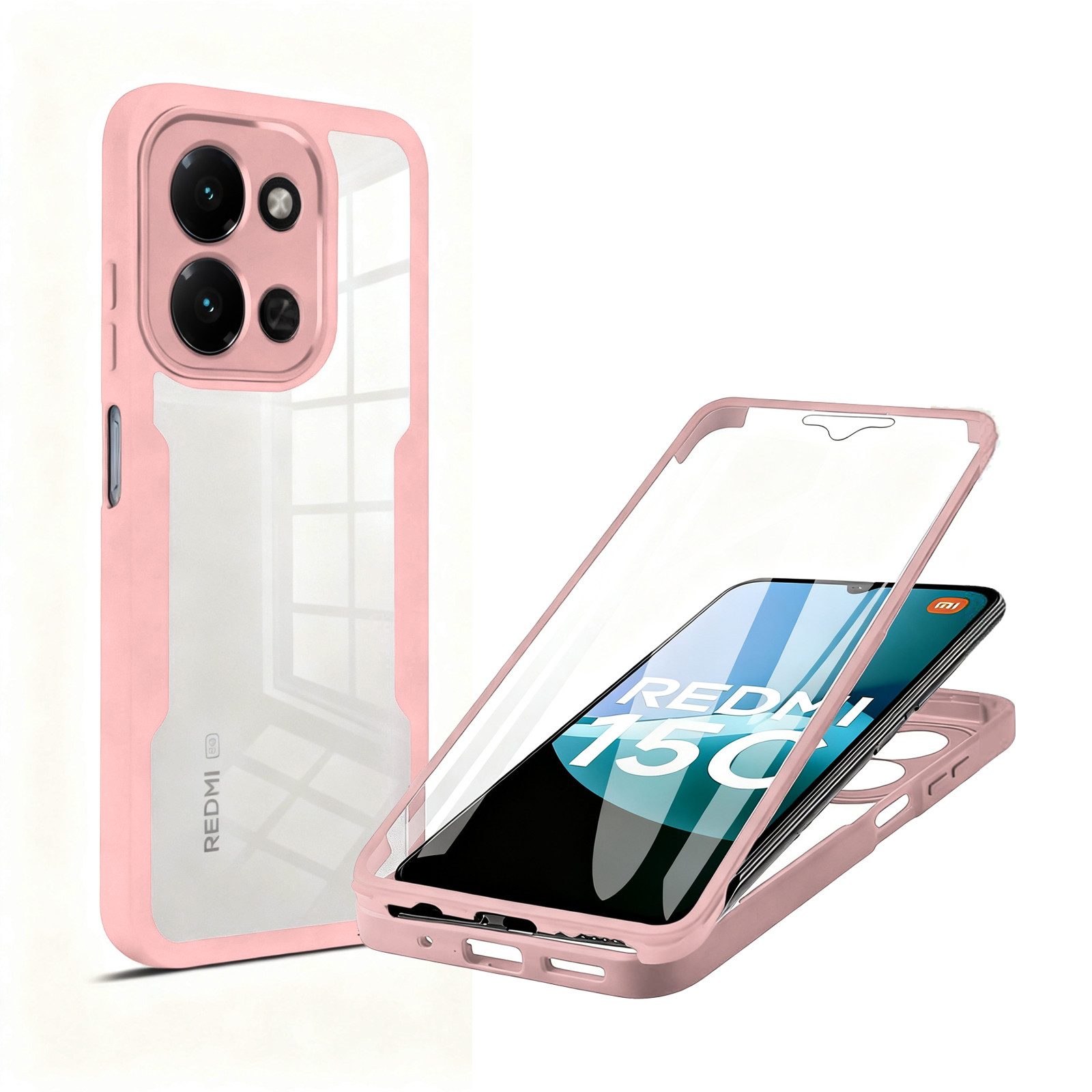 betterfon Handyhülle für Xiaomi Redmi 15C 2-teiliges 360° TPU Schutzcase, Vollschutz Case mit integriertem Displayschutz und klarer Sicht