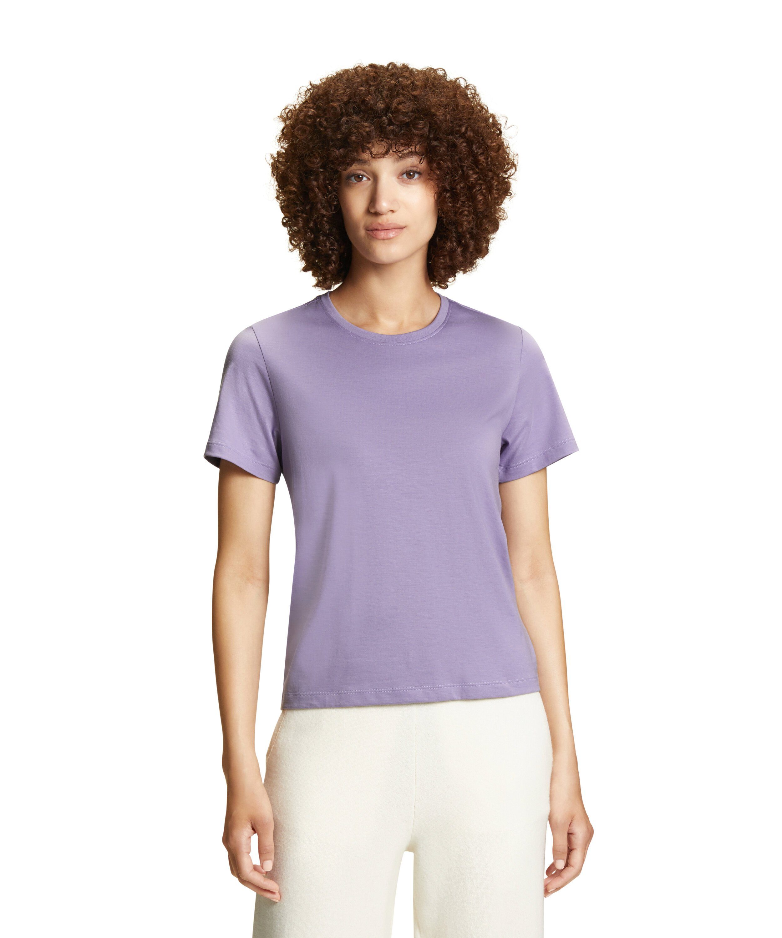 FALKE T-Shirt (1-tlg) aus hochwertiger (6901) lavender Pima-Baumwolle