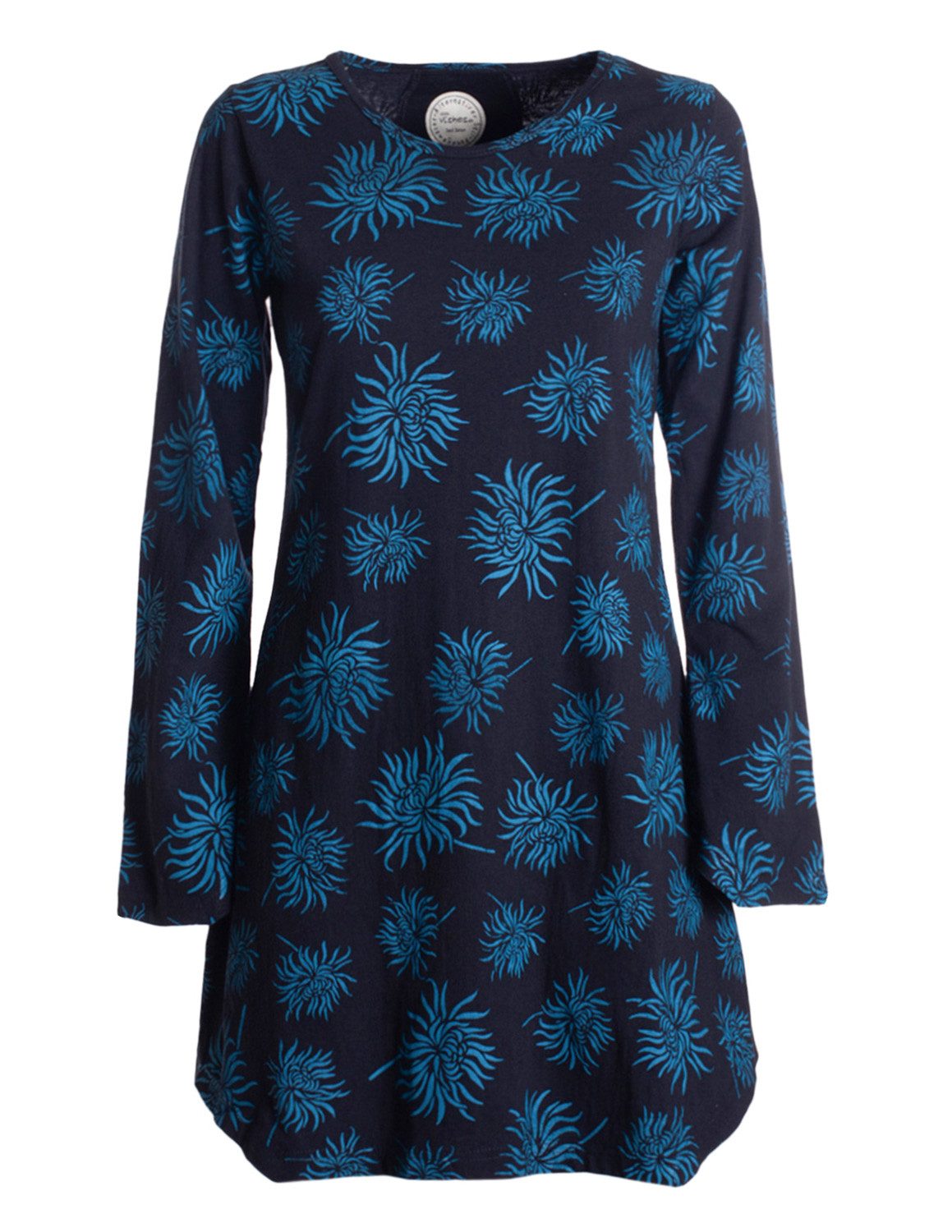 Vishes Tunikakleid Langarm Damen Blumen-Tunika Shirt-Kleid günstig online kaufen