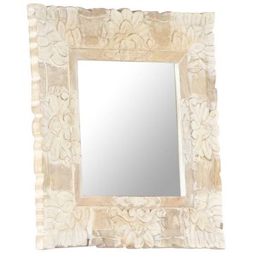 furnicato Wandspiegel Spiegel Weiß 50x50 cm Mango Massivholz