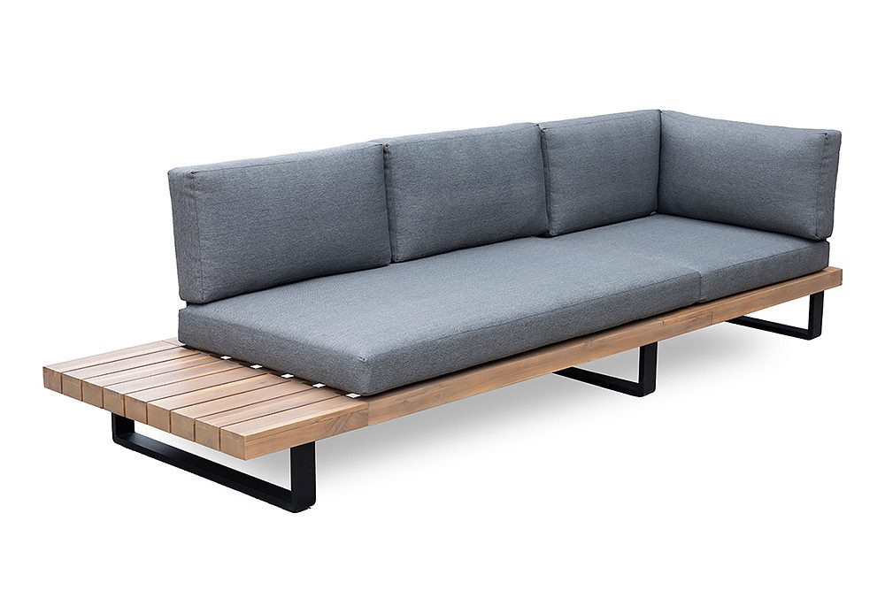 riess-ambiente Gartenlounge-Set ST. BARTH 255cm grau natur – Outdoor Sitzecke inkl. Tisch & 9 Kissen, (Set, 2-tlg., Sitzecke, Tisch, 3x Sitzkissen, 6x Rückenkis – Bild 5 von 5
