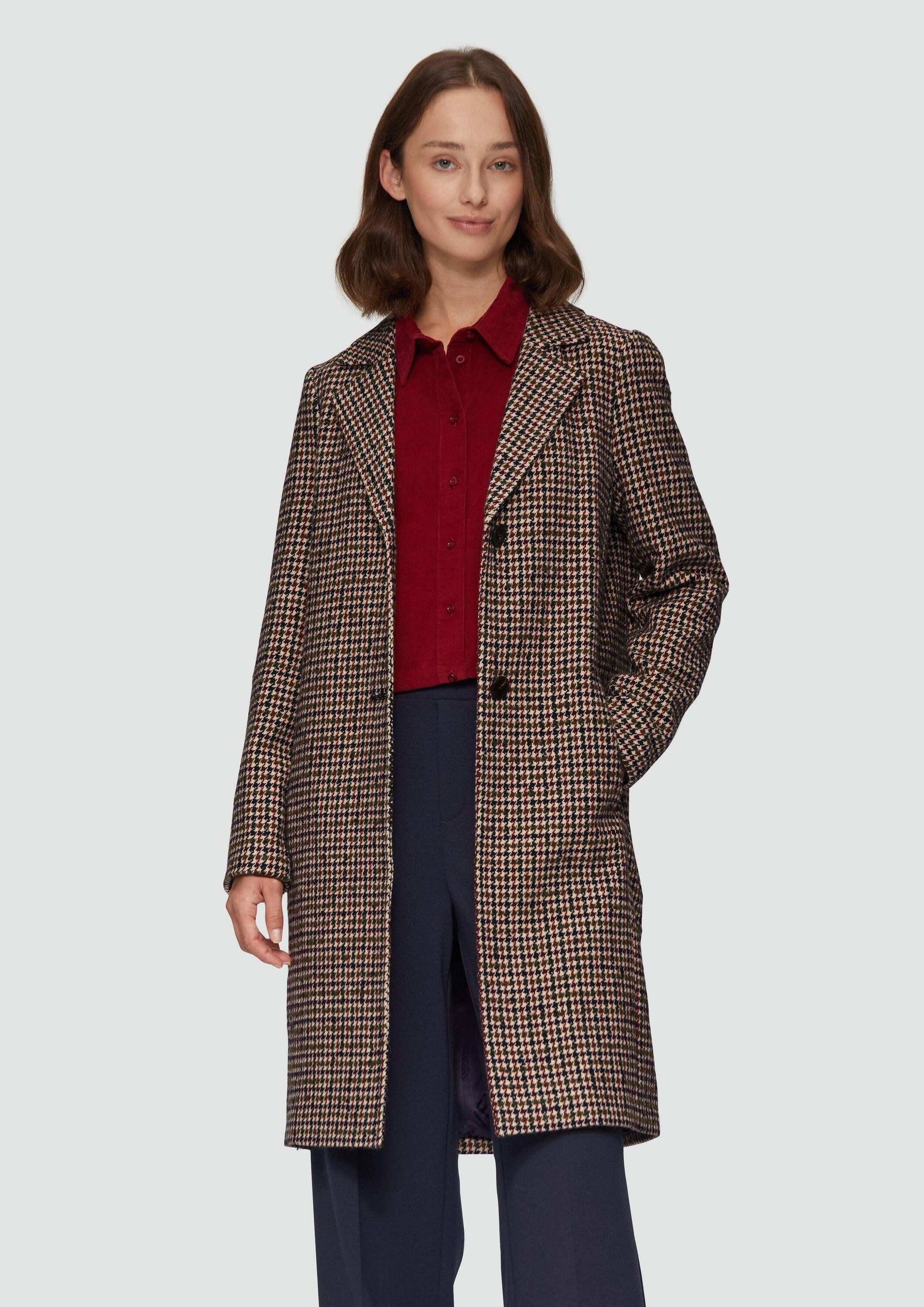 s.Oliver Funktionsmantel Outdoor-Mantel Karierter Mantel aus Wollmix günstig online kaufen