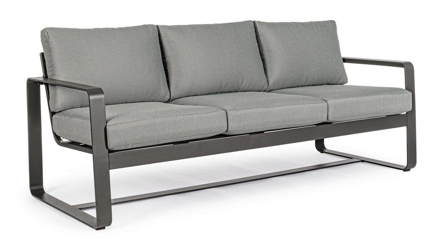 Sofa Sofa Merrigan 194x78x84cm Aluminium Anthrazit Sofa Couch Polster