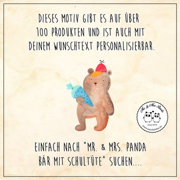 Mr. & Mrs. Panda Kosmetiktasche Bär Schultüte - Grau Pastell - Geschenk, Bär Motiv, Schule Geschenk, (1-tlg), Einzigartiges Design