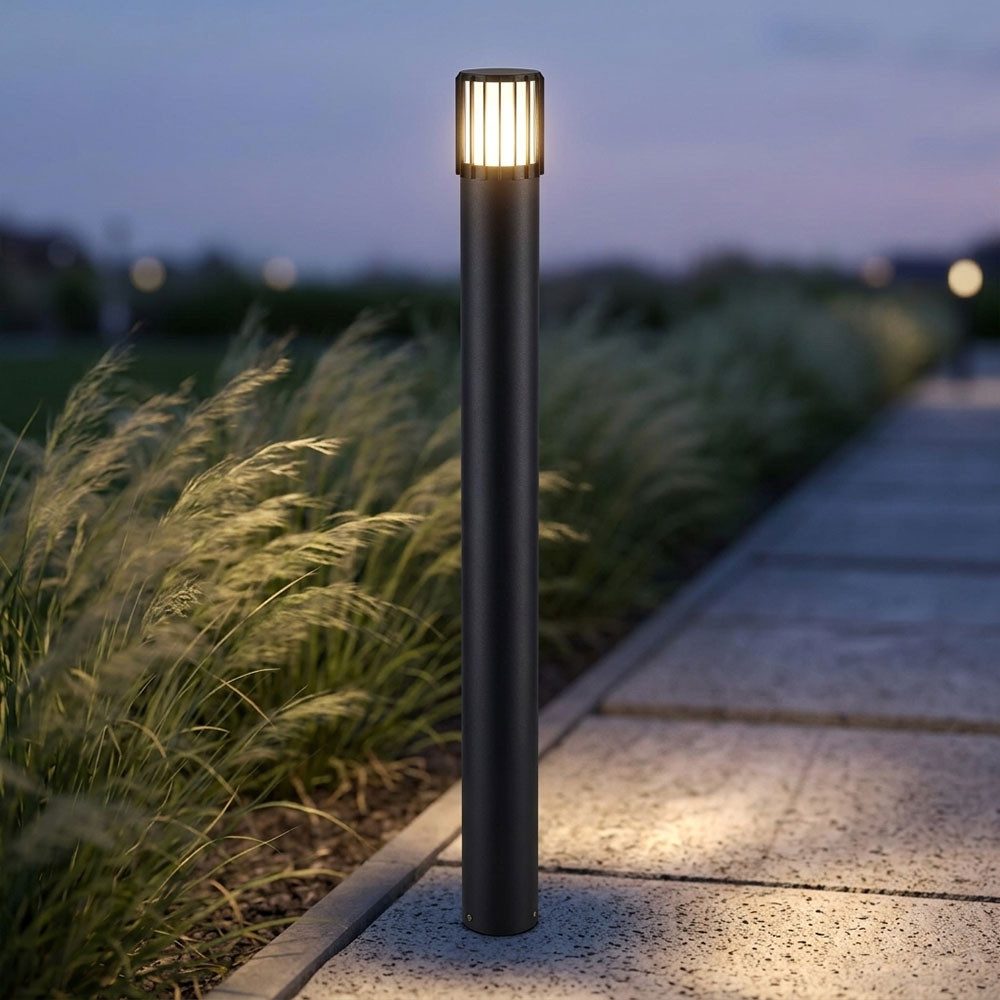 GLOBO LIGHTING Außen-Stehlampe, Leuchtmittel nicht inklusive, LED Außenleuchte Gartenlampe Balkon Aluminium anthrazit IP54 H 100 cm